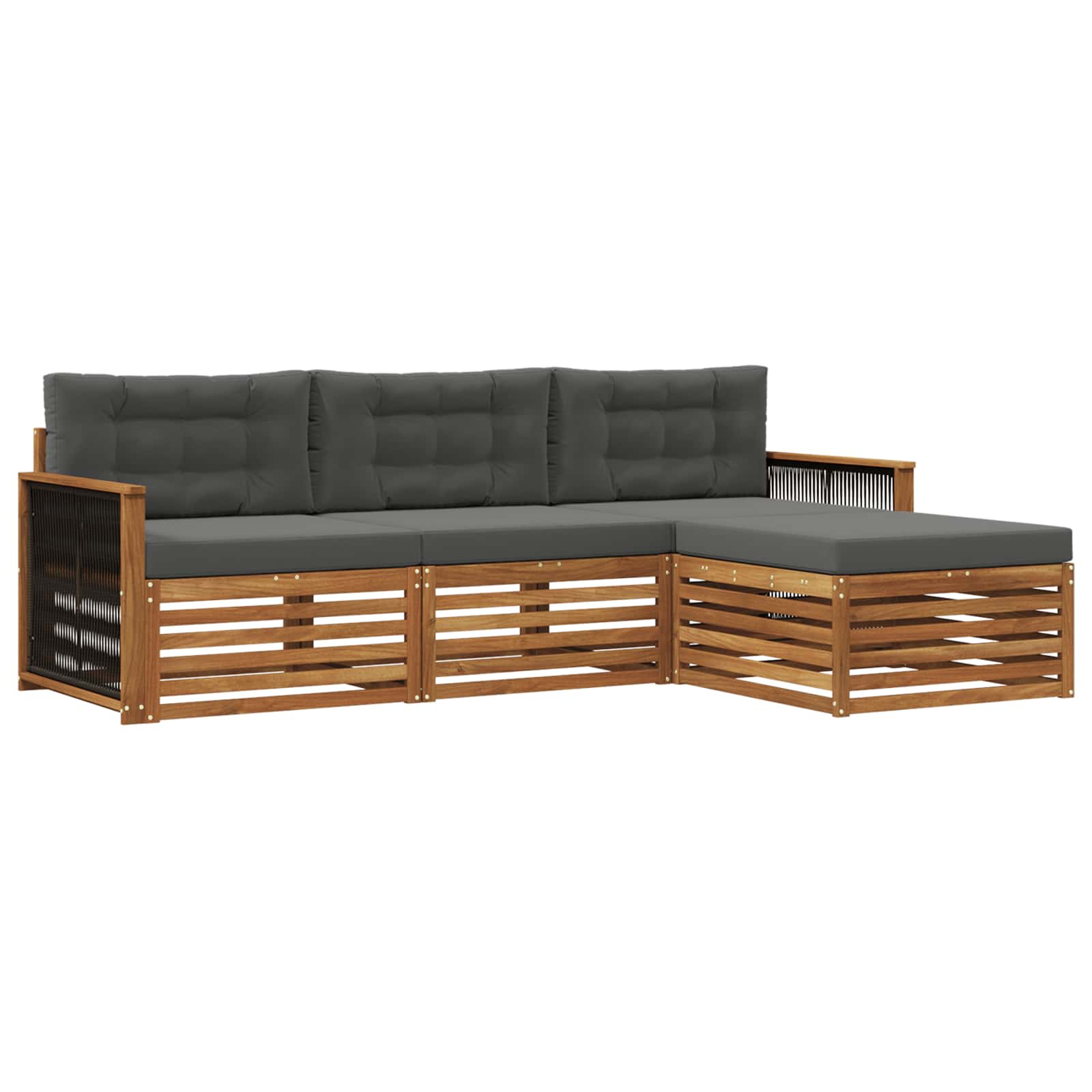 vidaXL Buiten bankenset 4 pcs Naturel