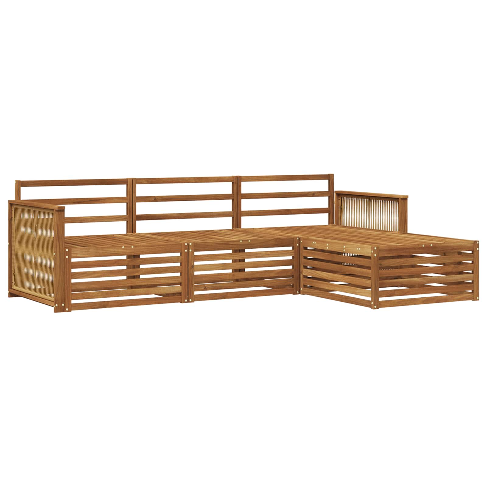 vidaXL Buiten bankenset 4 pcs Naturel