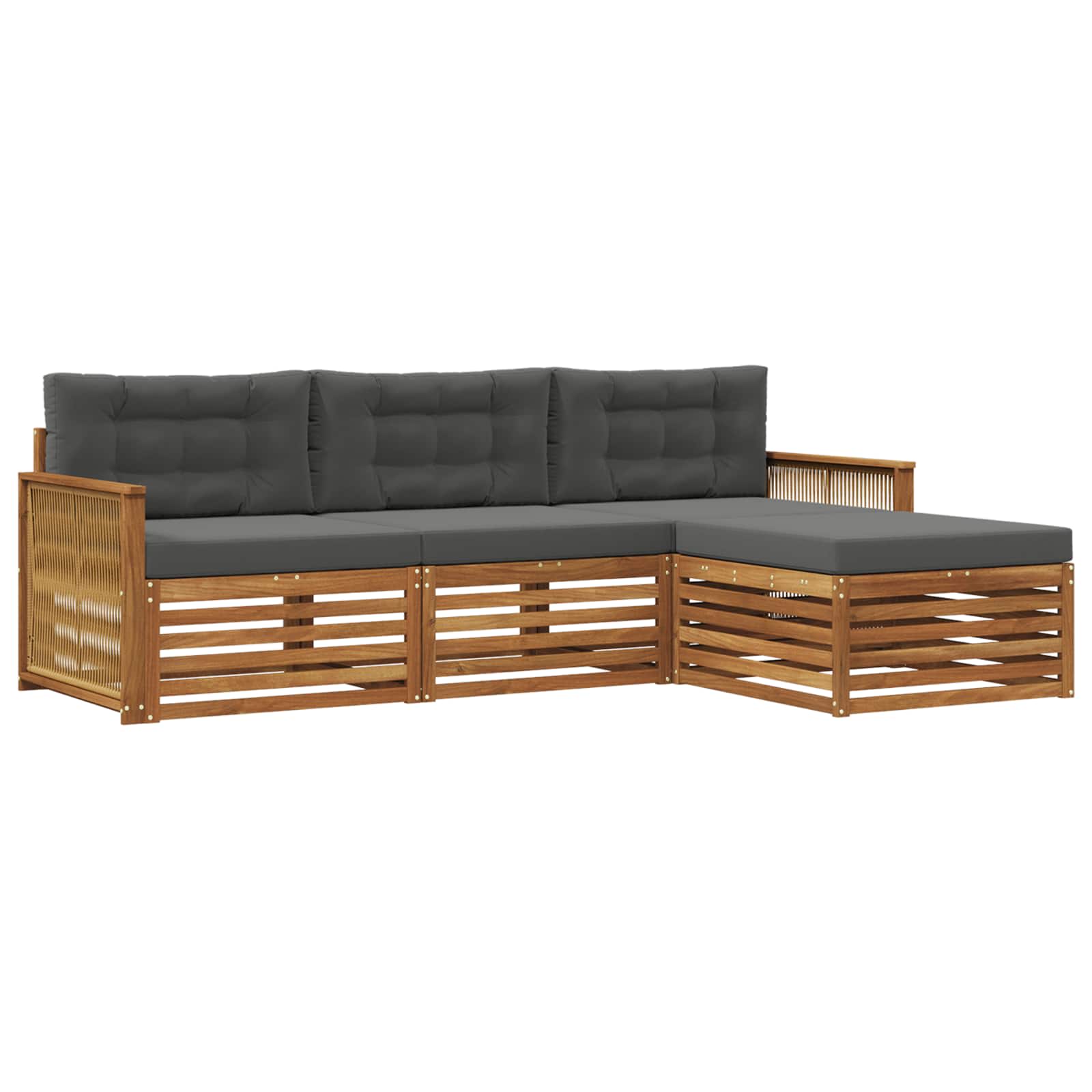 vidaXL Buiten bankenset 4 pcs Naturel