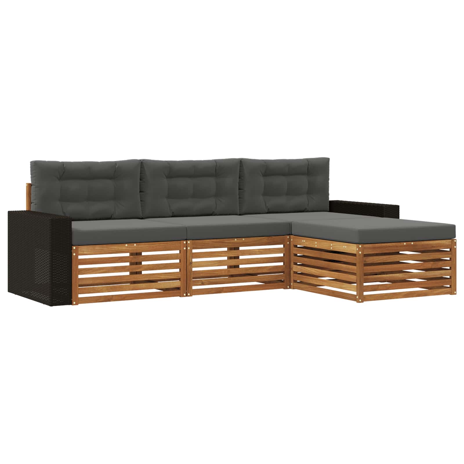 vidaXL Buiten bankenset 4 pcs Naturel