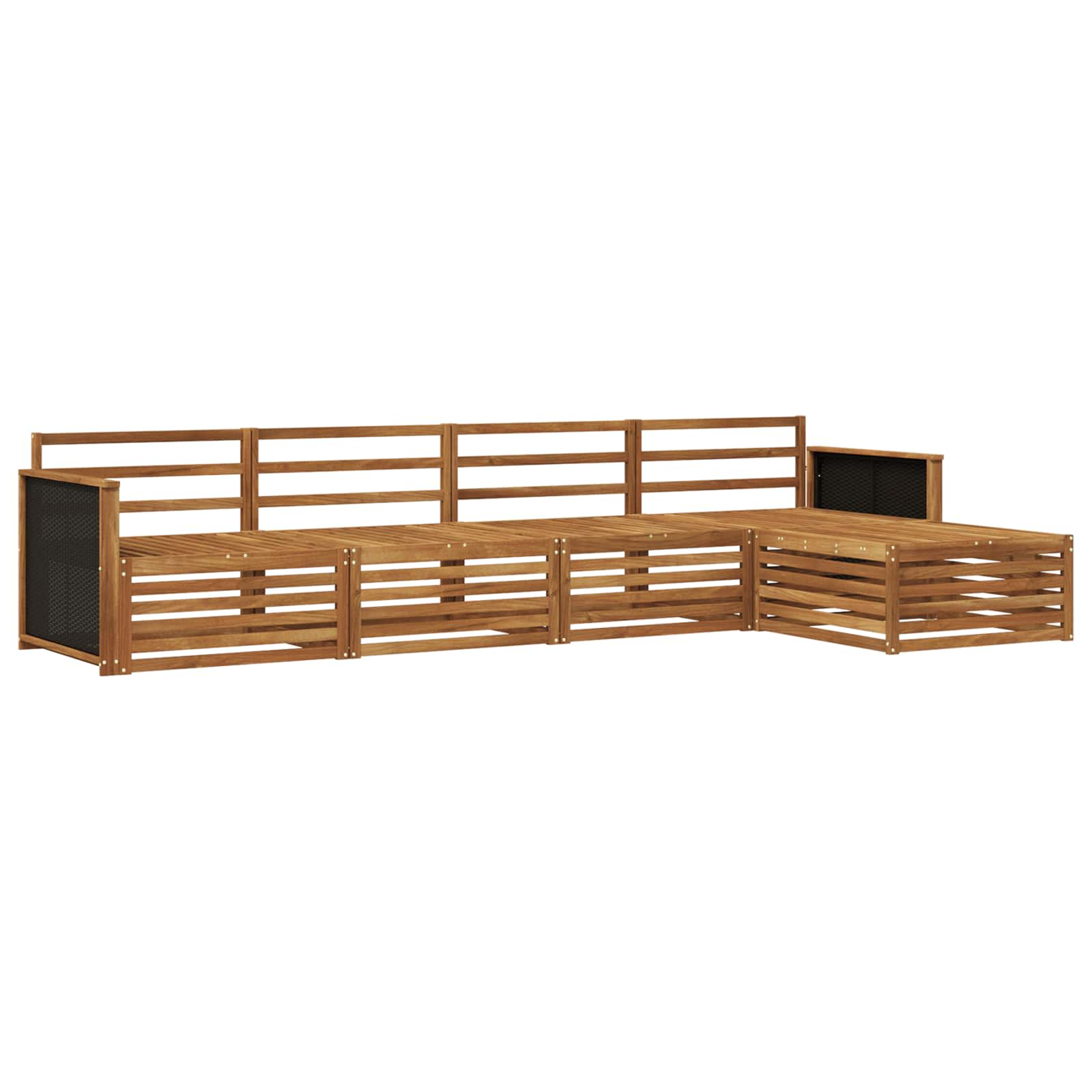 vidaXL Buiten bankenset 5 pcs Naturel
