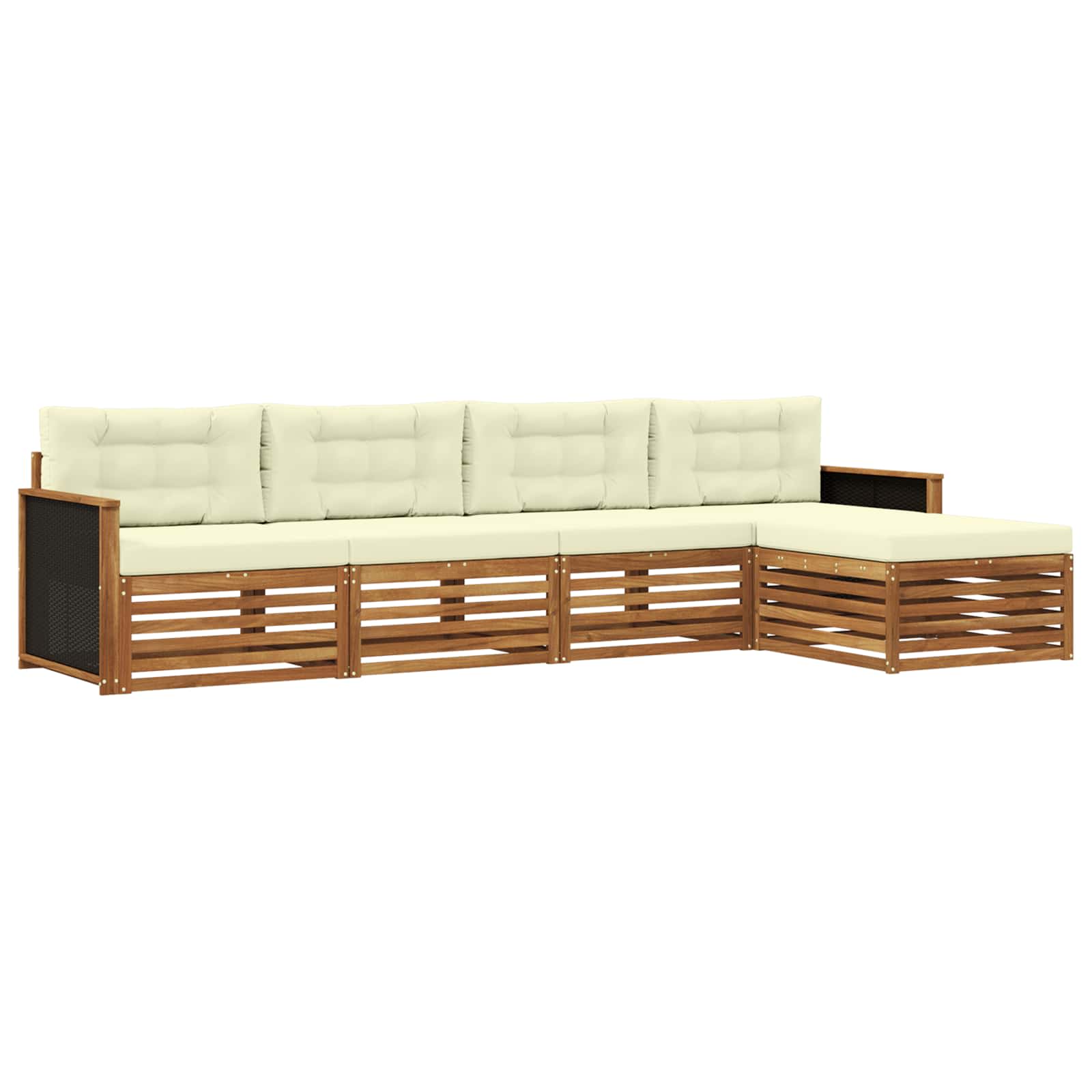 vidaXL Buiten bankenset 5 pcs Naturel