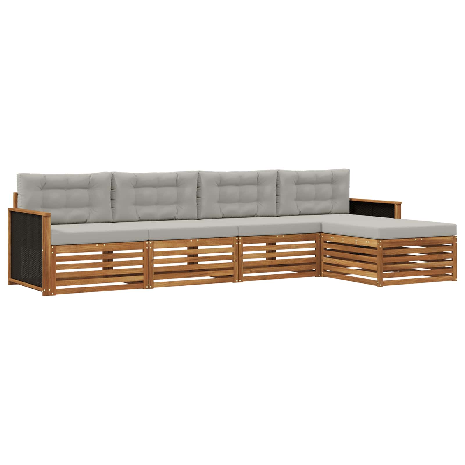 vidaXL Buiten bankenset 5 pcs Naturel