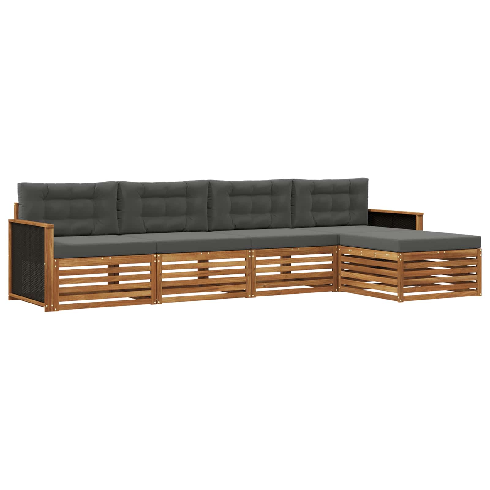 vidaXL Buiten bankenset 5 pcs Naturel