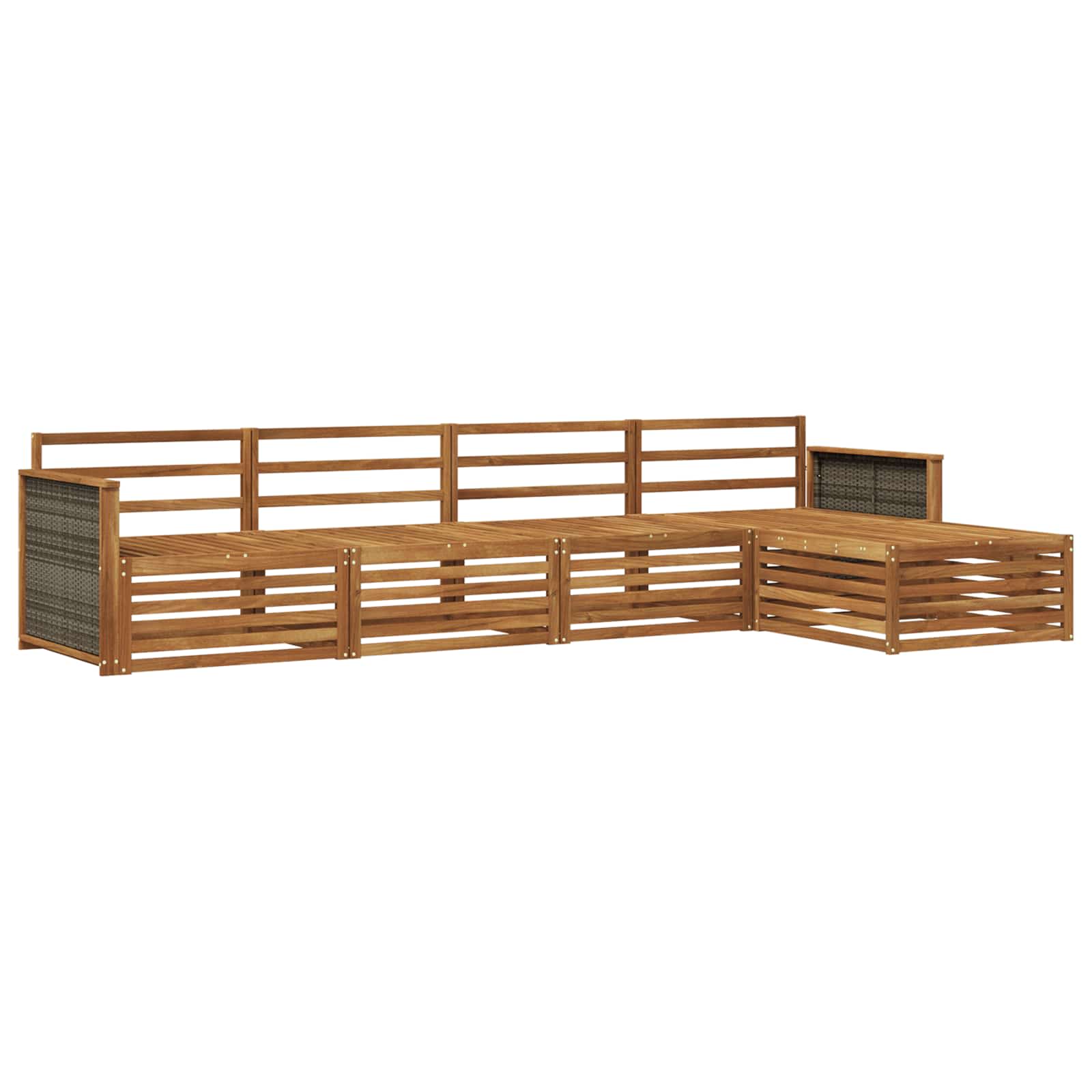 vidaXL Buiten bankenset 5 pcs Naturel