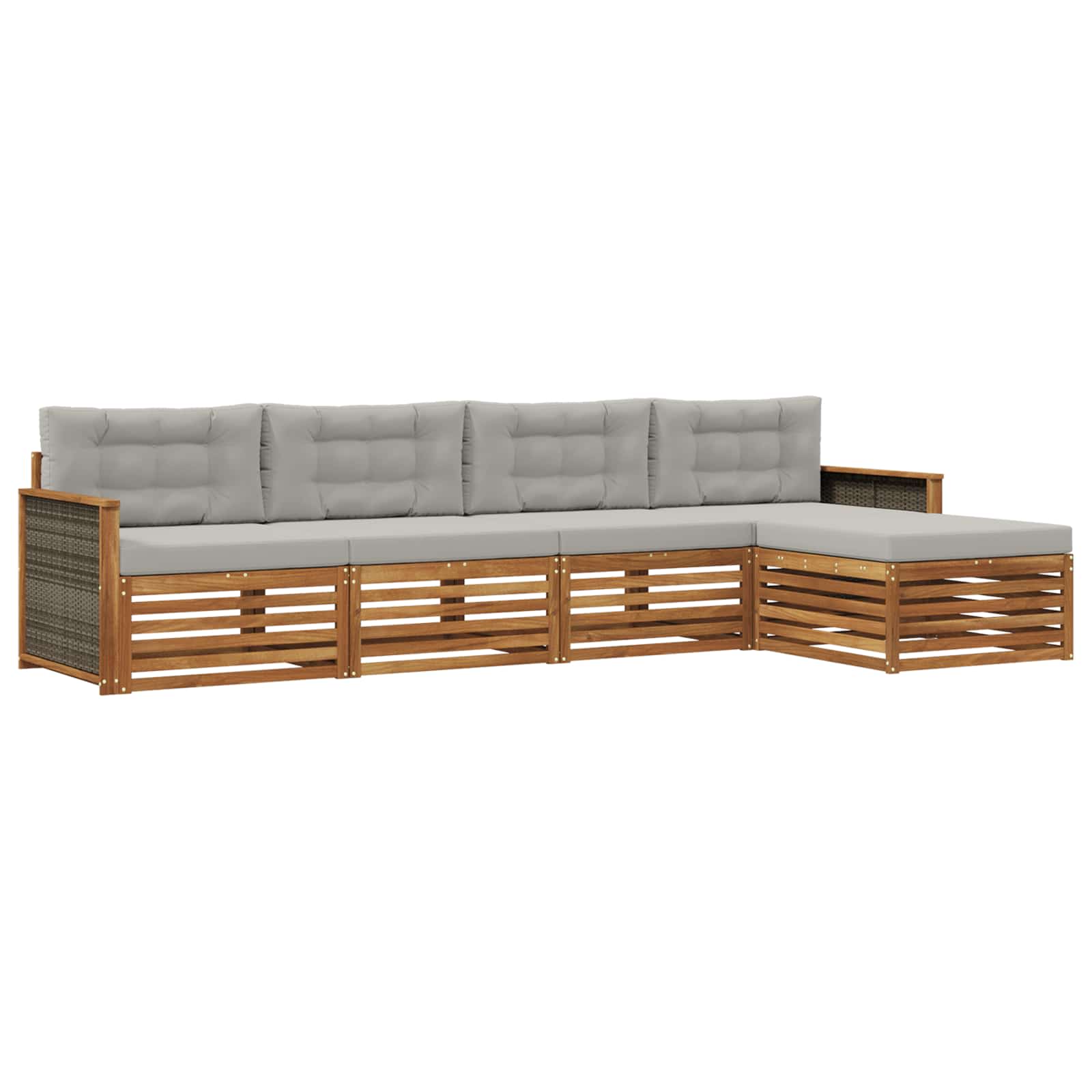 vidaXL Buiten bankenset 5 pcs Naturel