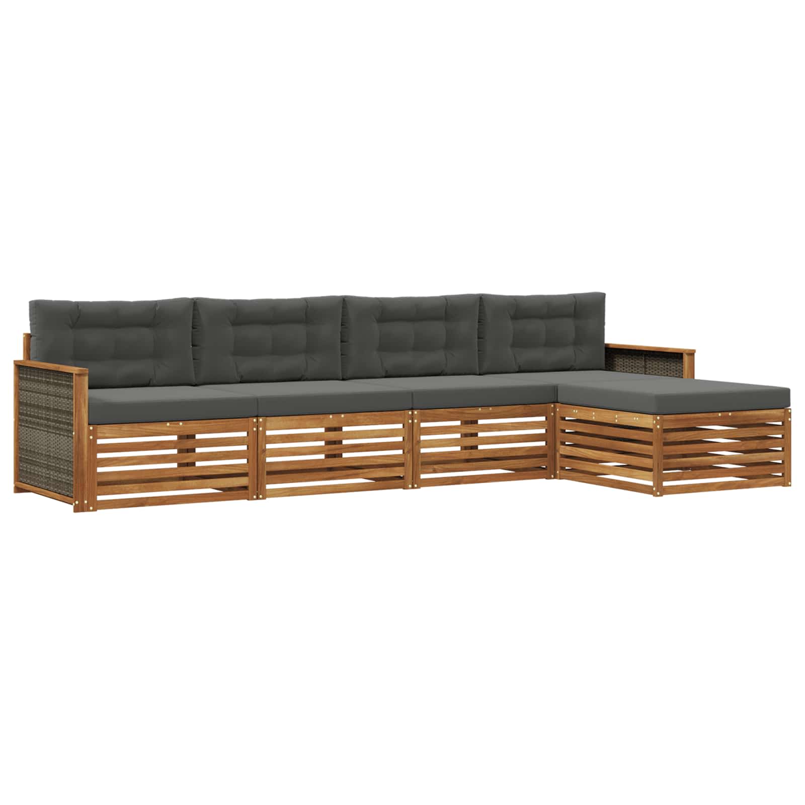 vidaXL Buiten bankenset 5 pcs Naturel