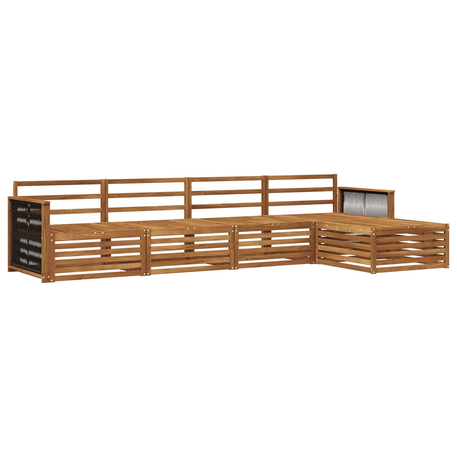 vidaXL Buiten bankenset 5 pcs Naturel