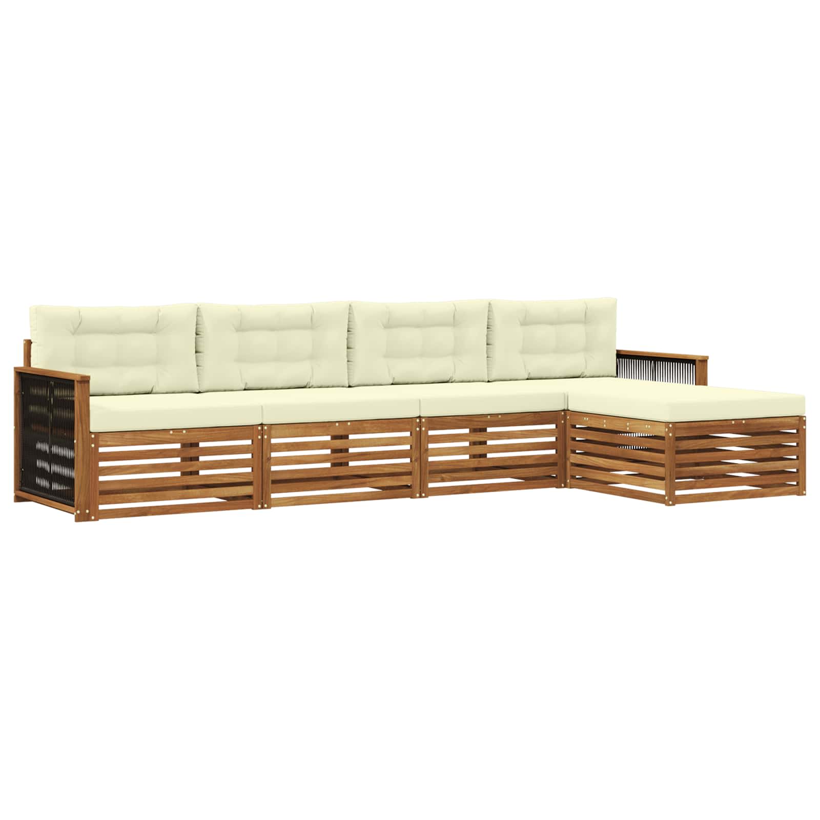 vidaXL Buiten bankenset 5 pcs Naturel
