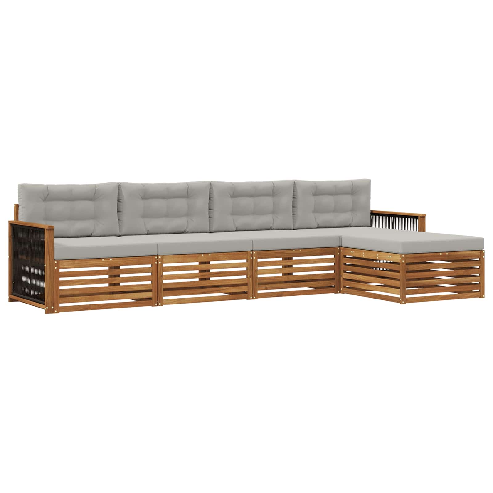 vidaXL Buiten bankenset 5 pcs Naturel