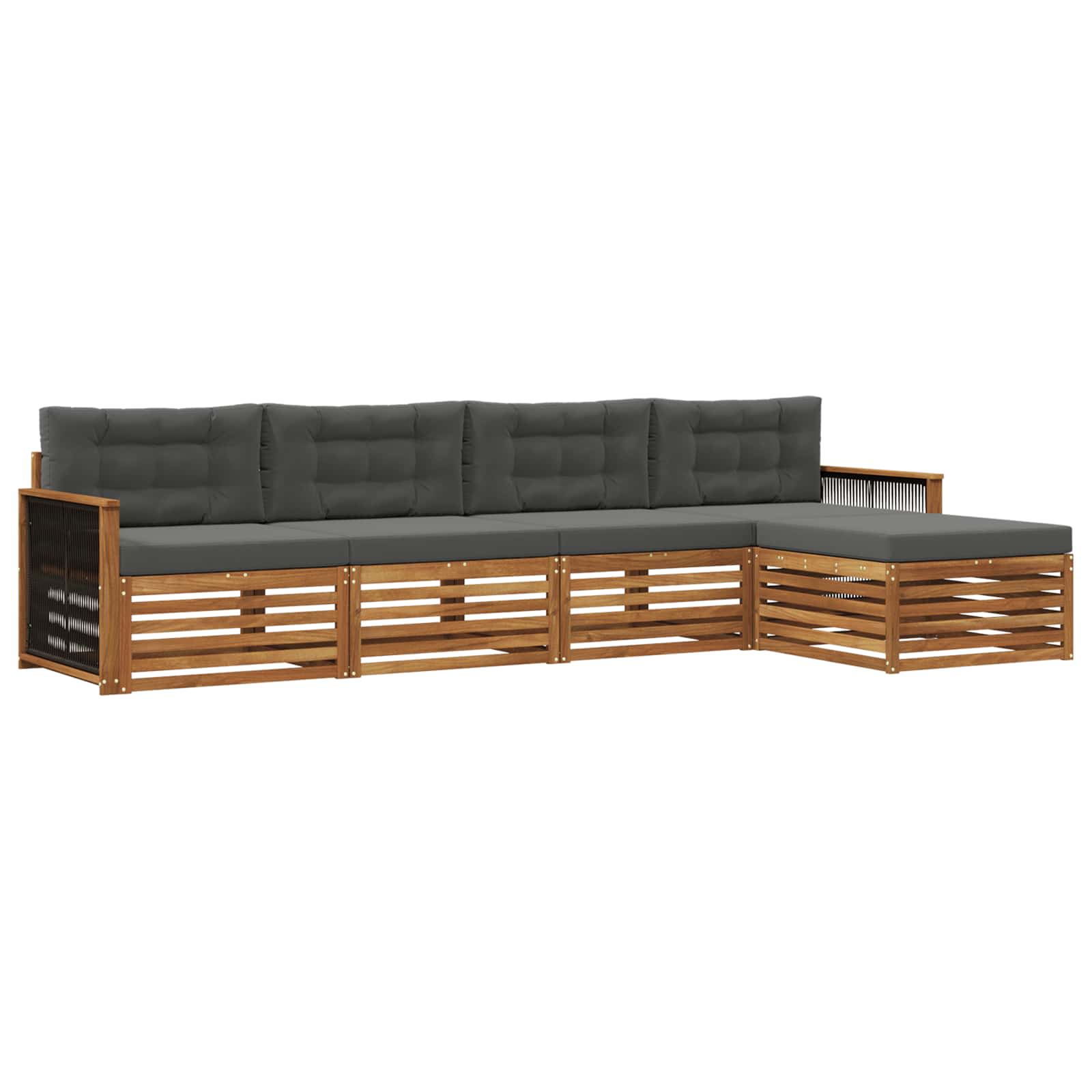 vidaXL Buiten bankenset 5 pcs Naturel