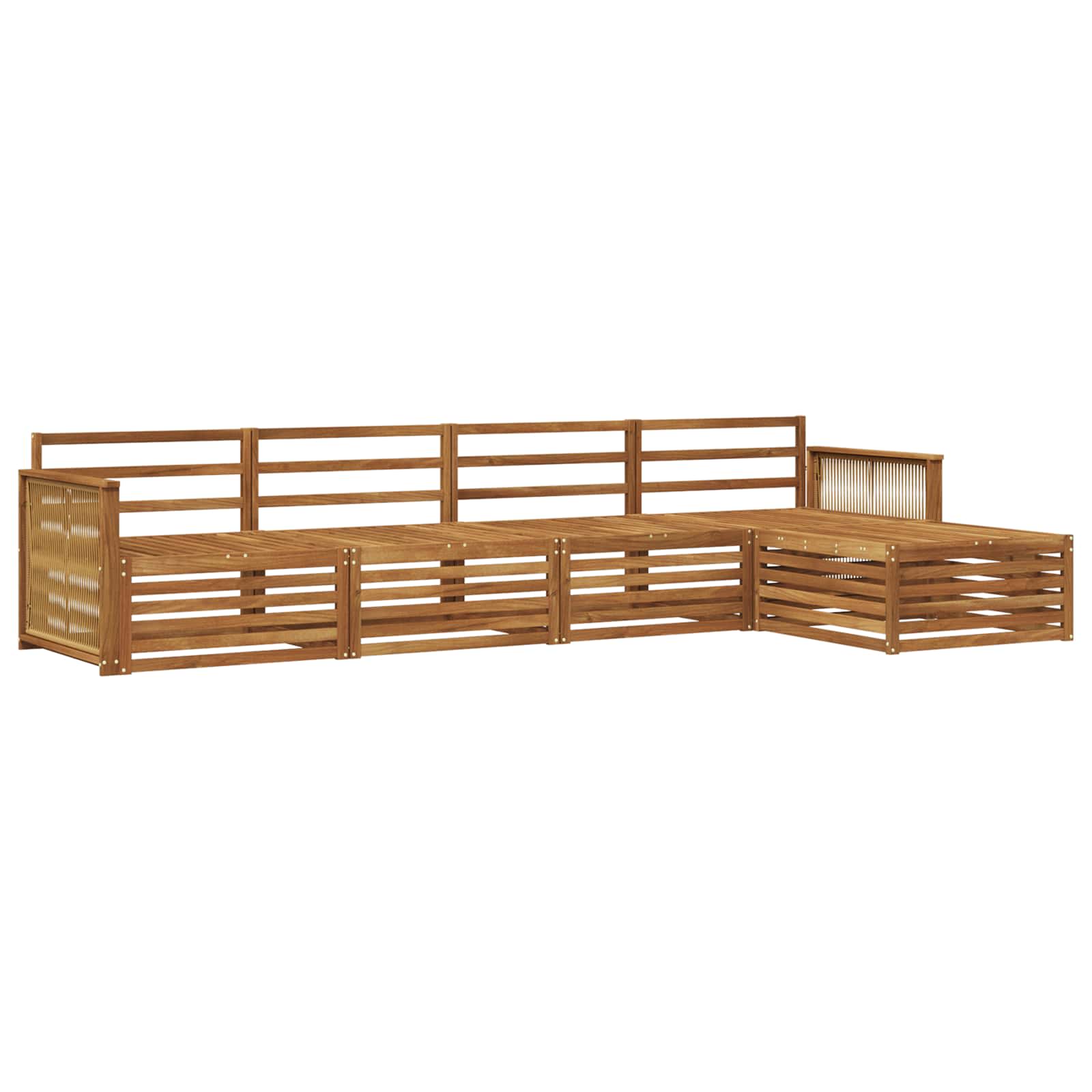vidaXL Buiten bankenset 5 pcs Naturel