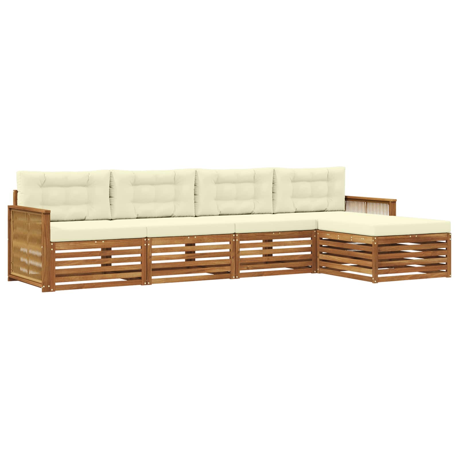vidaXL Buiten bankenset 5 pcs Naturel