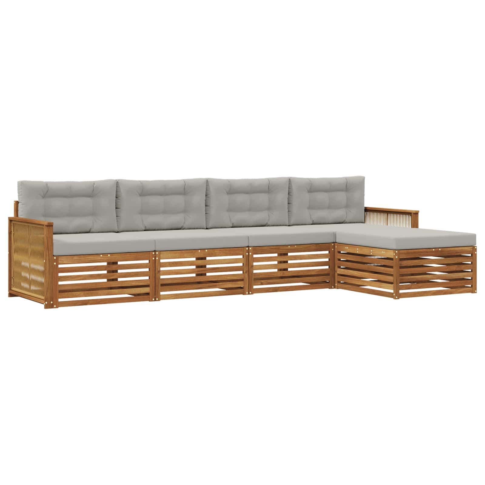 vidaXL Buiten bankenset 5 pcs Naturel