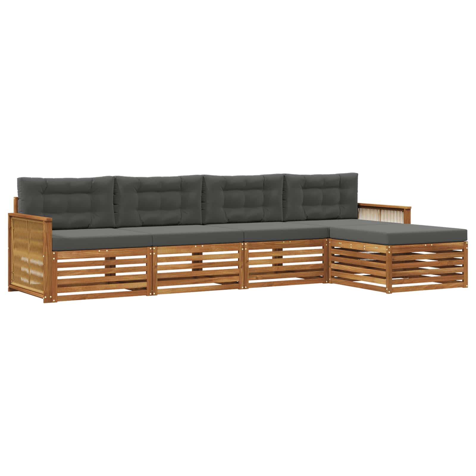 vidaXL Buiten bankenset 5 pcs Naturel