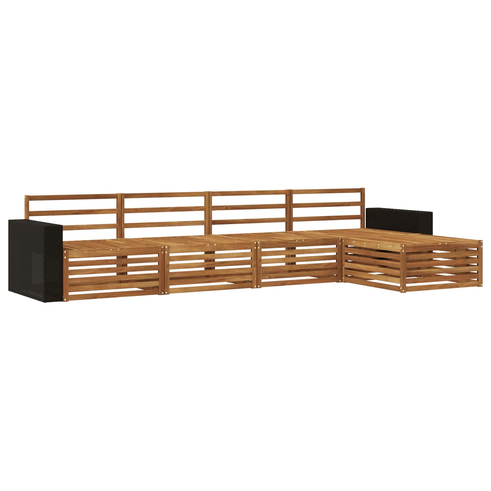 vidaXL Buiten bankenset 5 pcs Naturel