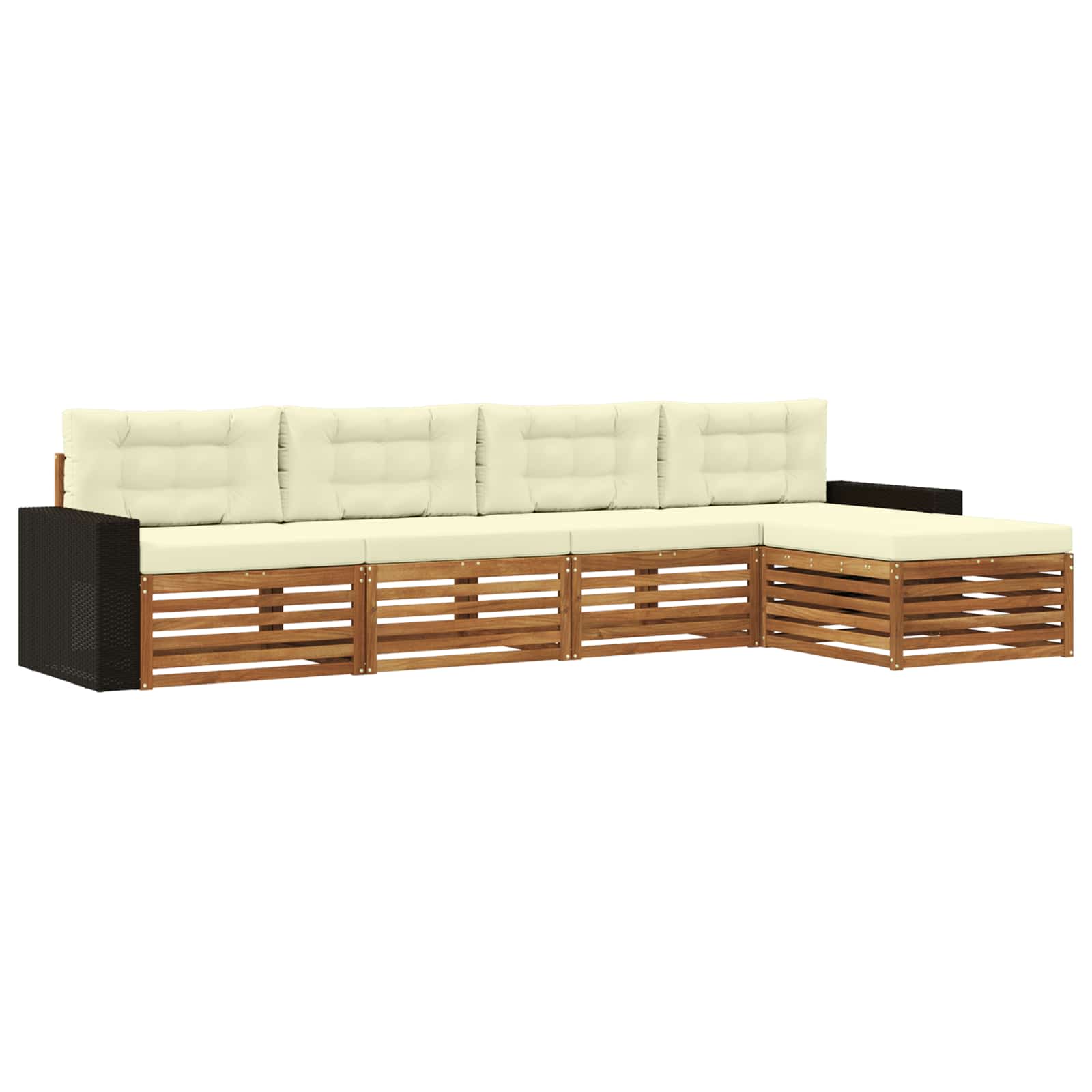 vidaXL Buiten bankenset 5 pcs Naturel