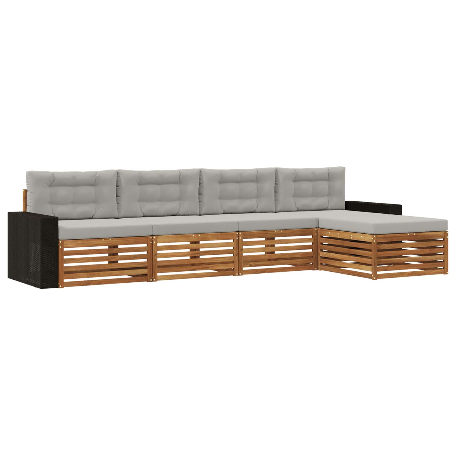 vidaXL Buiten bankenset 5 pcs Naturel