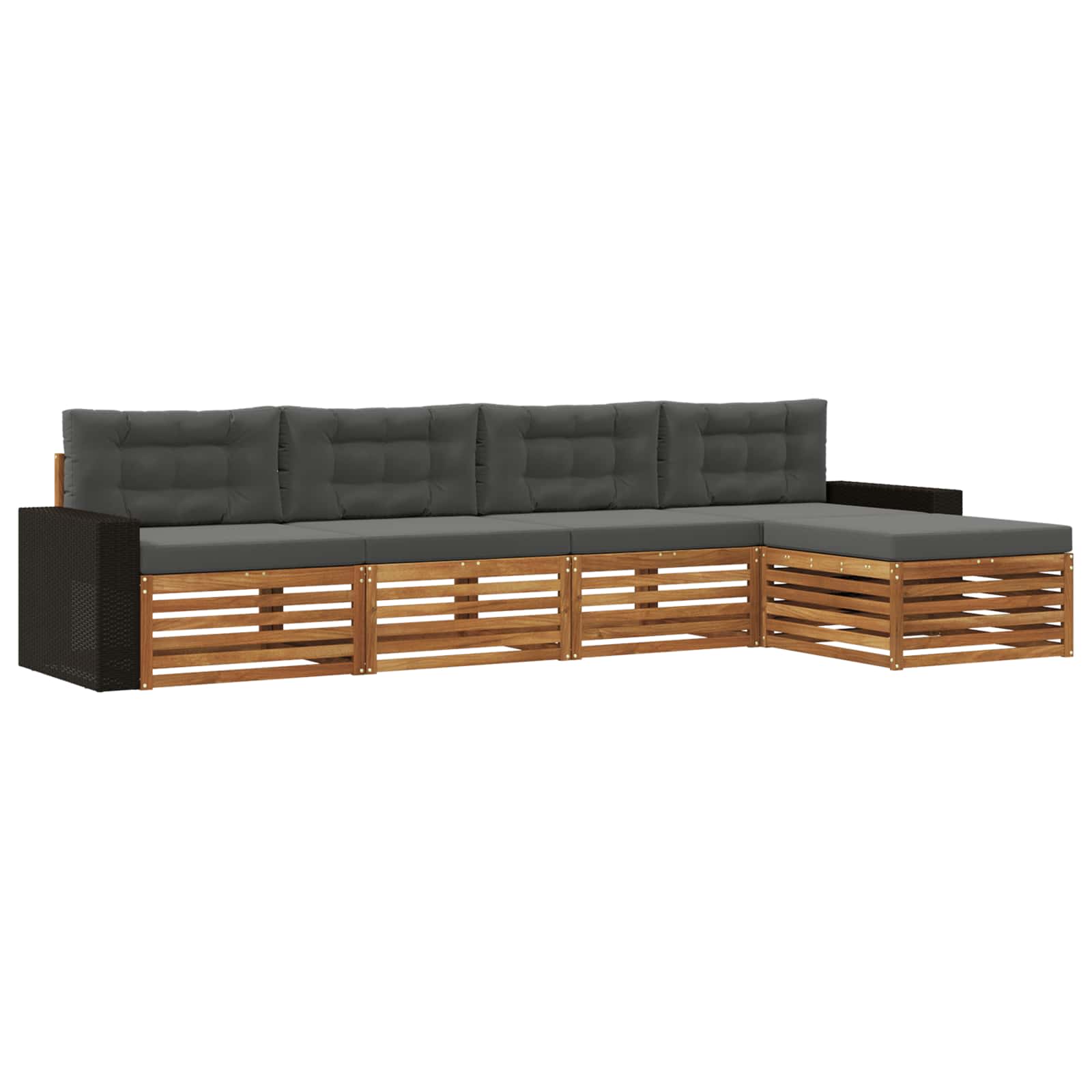 vidaXL Buiten bankenset 5 pcs Naturel
