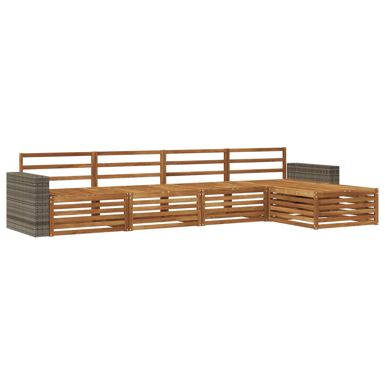 vidaXL Buiten bankenset 5 pcs Naturel