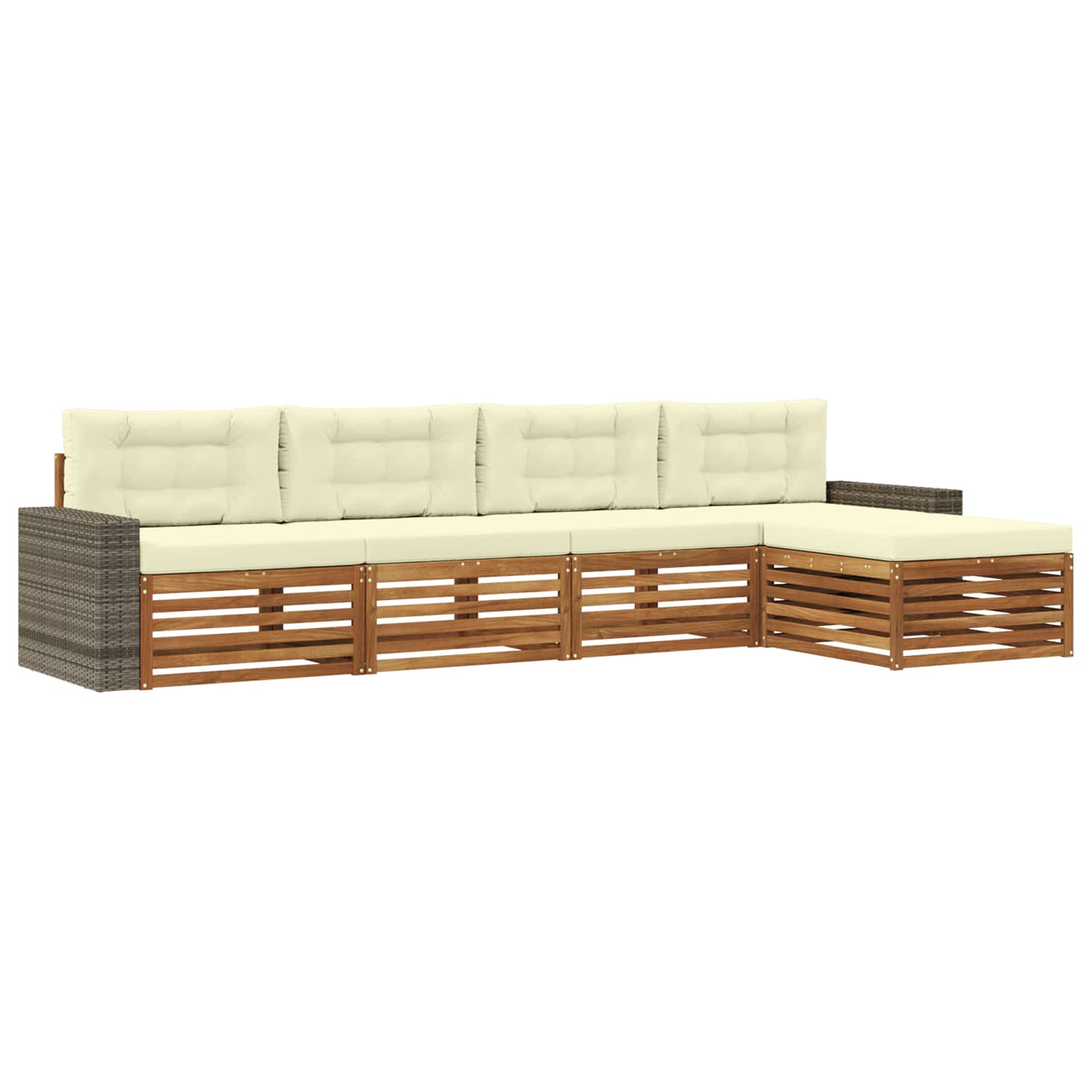 vidaXL Buiten bankenset 5 pcs Naturel
