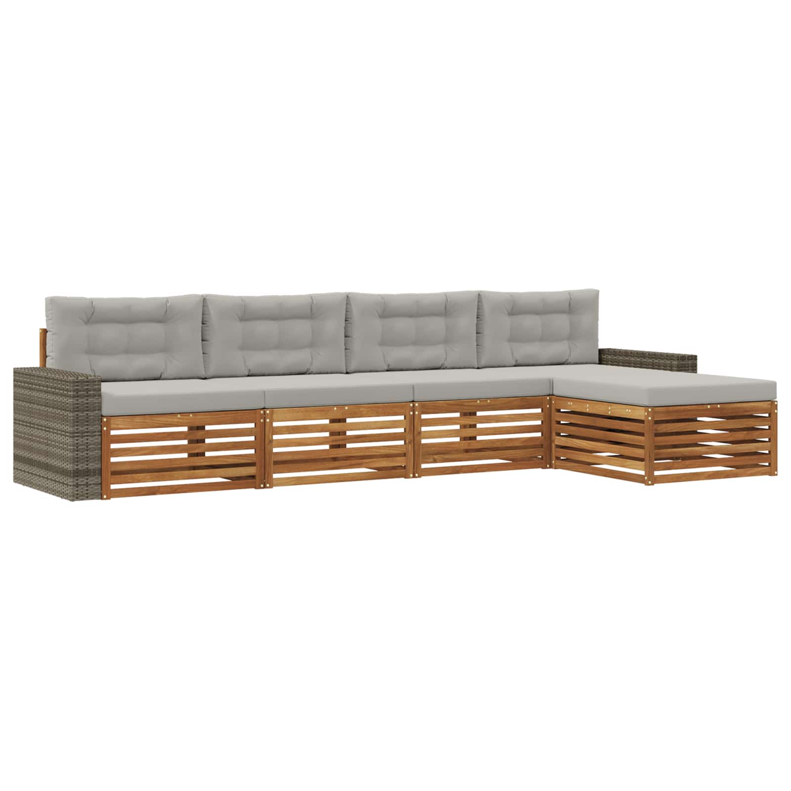 vidaXL Buiten bankenset 5 pcs Naturel