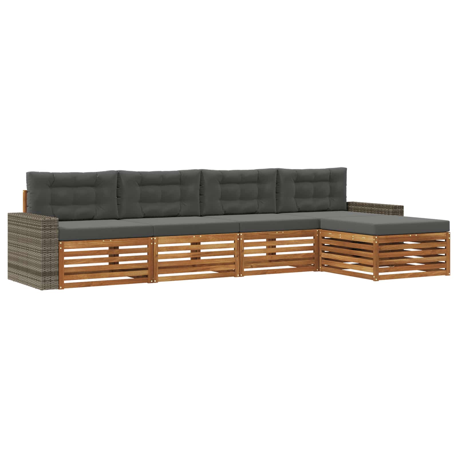 vidaXL Buiten bankenset 5 pcs Naturel