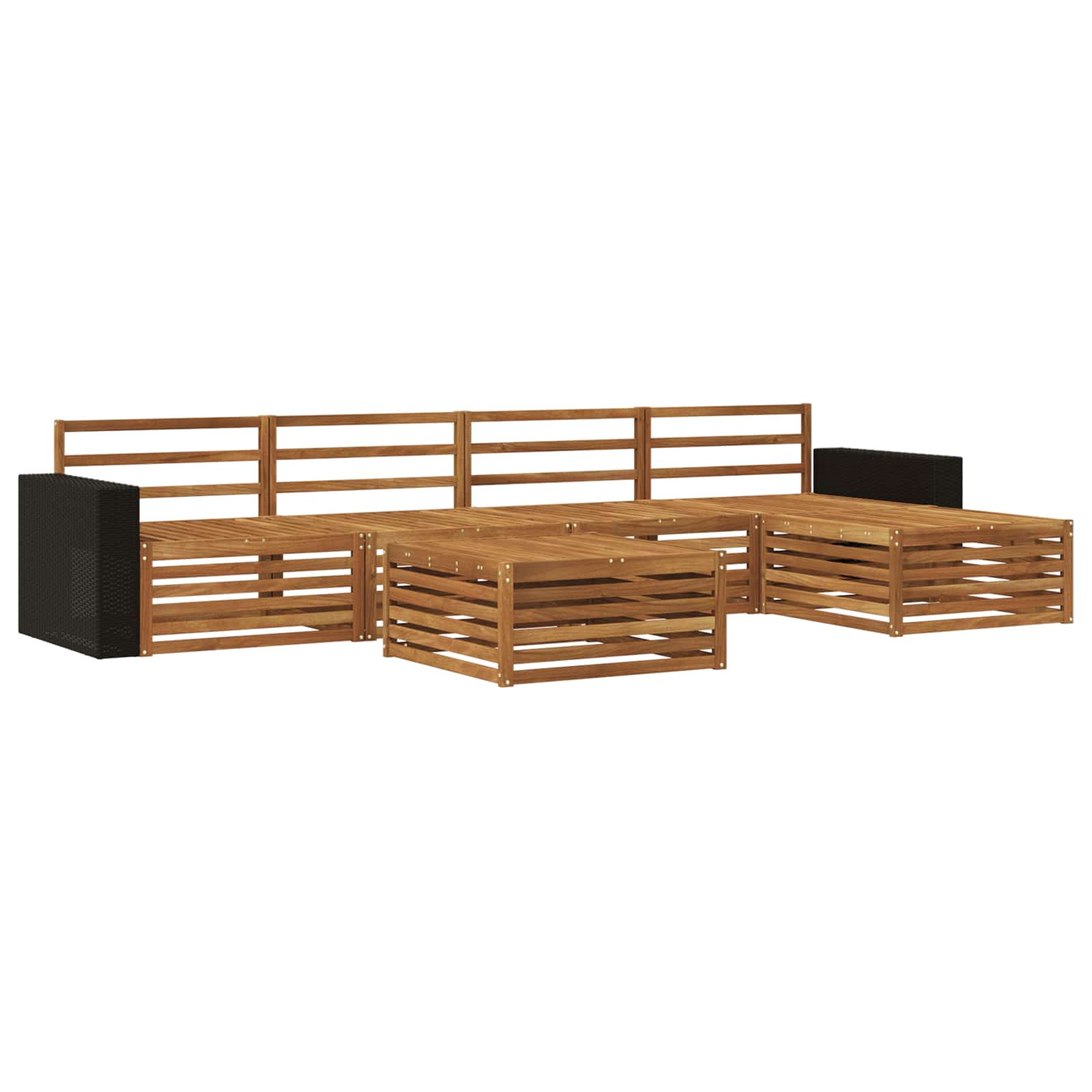 vidaXL Buiten bankenset 6 pcs Naturel