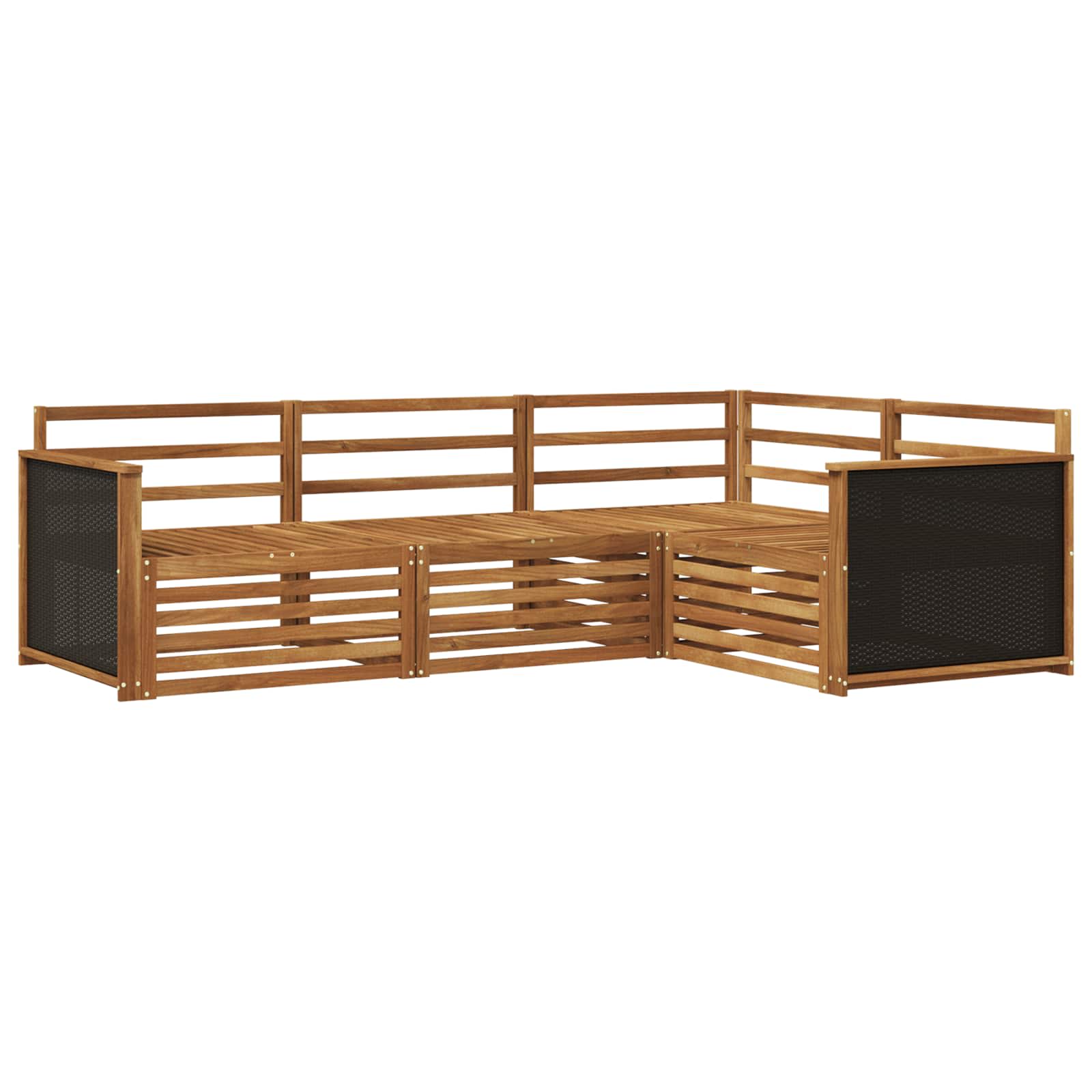 vidaXL Buiten bankenset 4 pcs Naturel