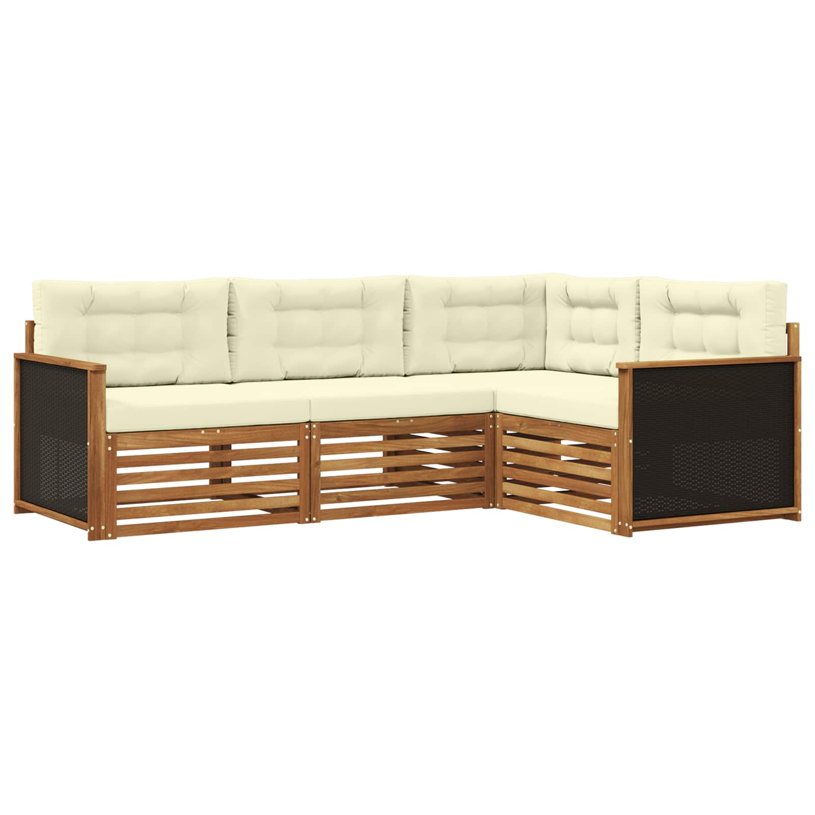 vidaXL Buiten bankenset 4 pcs Naturel