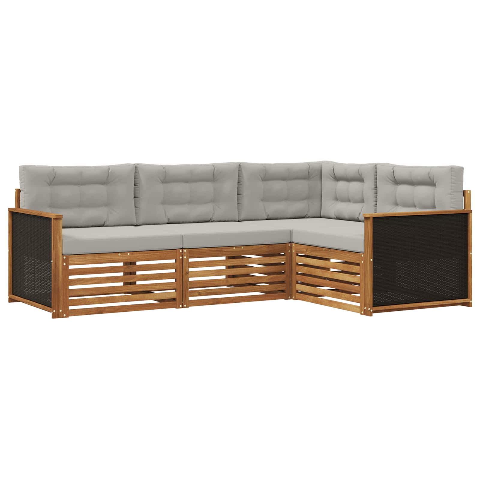 vidaXL Buiten bankenset 4 pcs Naturel