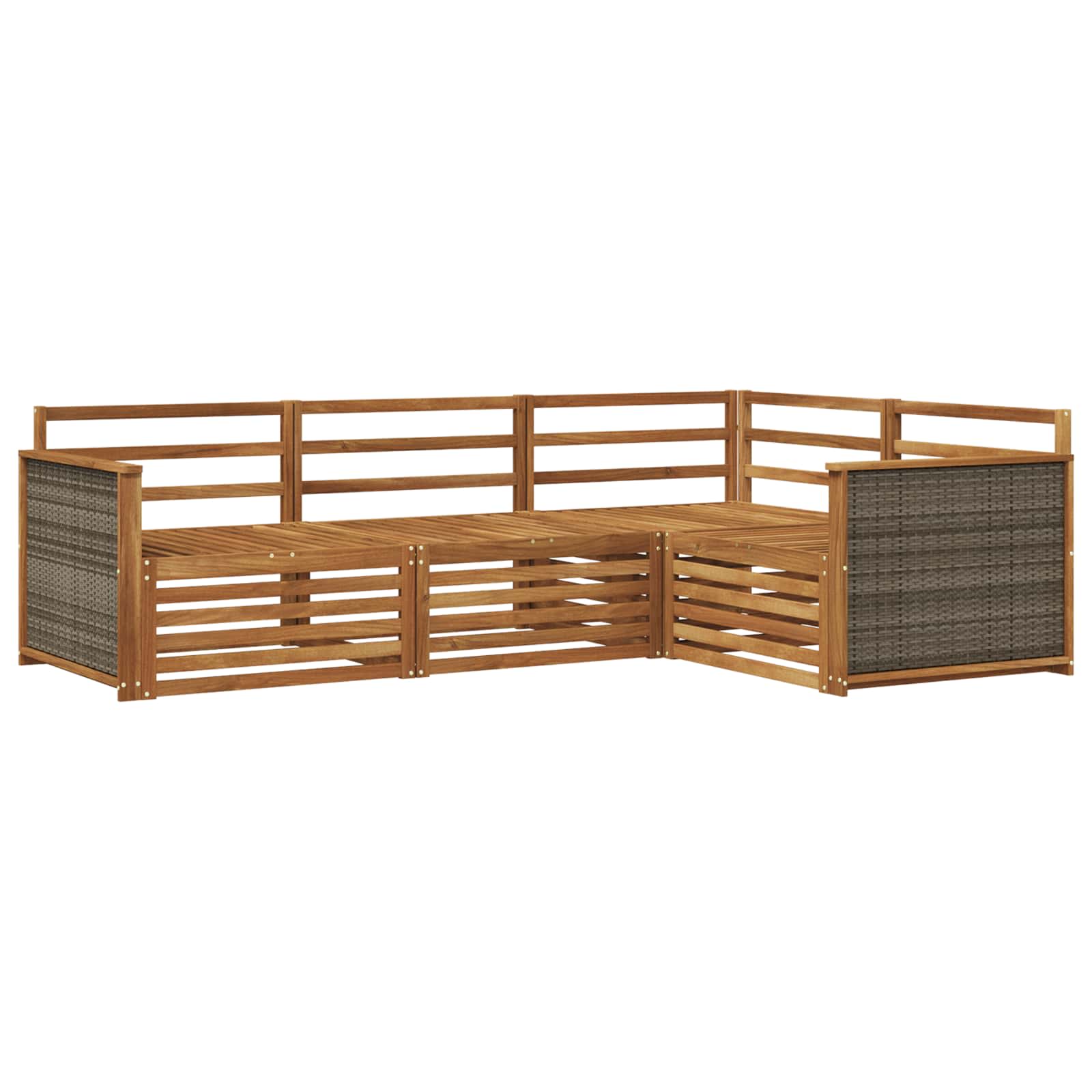 vidaXL Buiten bankenset 4 pcs Naturel