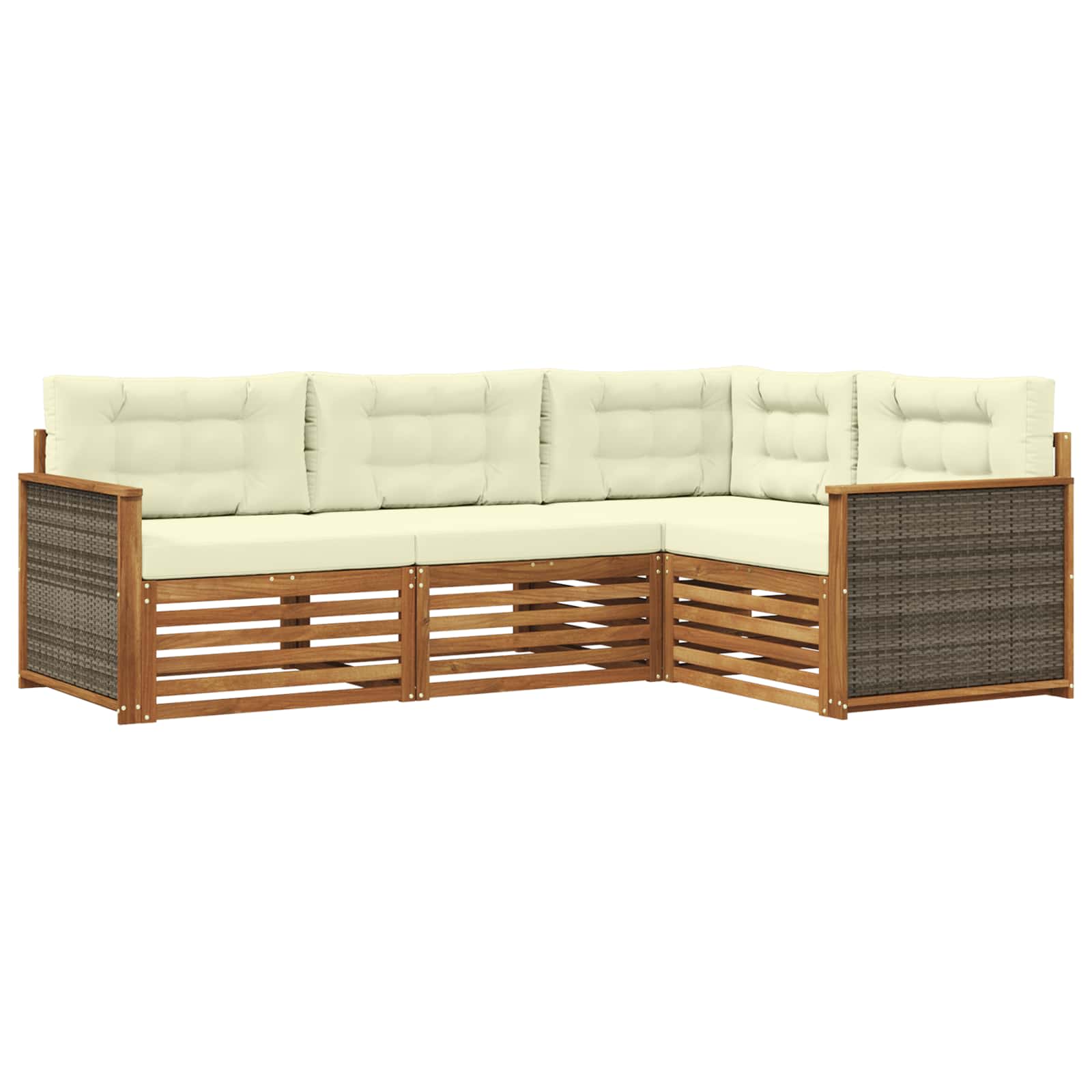 vidaXL Buiten bankenset 4 pcs Naturel