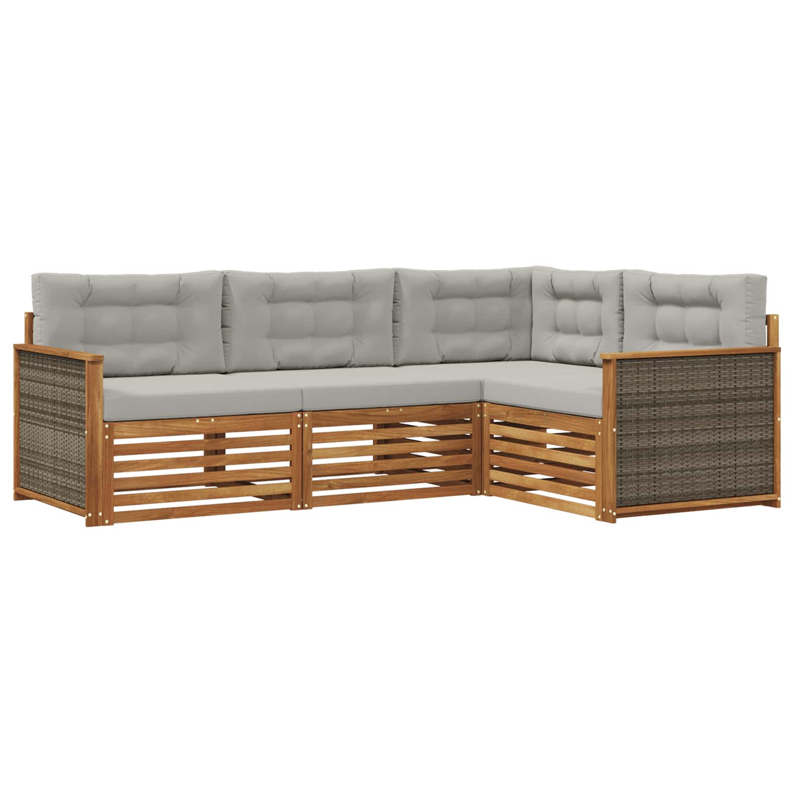 vidaXL Buiten bankenset 4 pcs Naturel