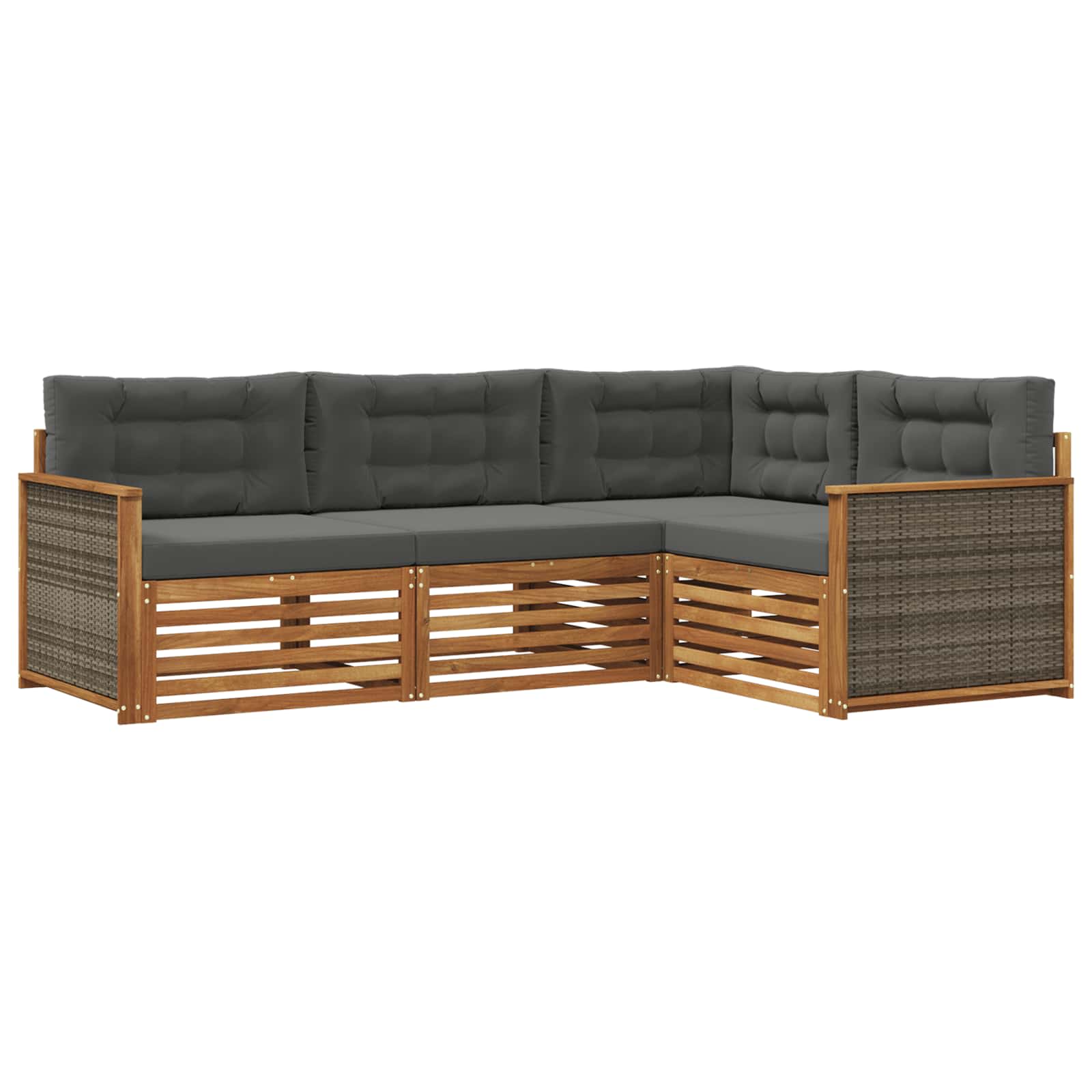 vidaXL Buiten bankenset 4 pcs Naturel