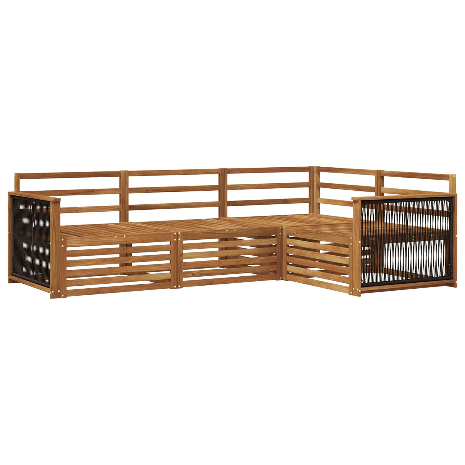 vidaXL Buiten bankenset 4 pcs Naturel