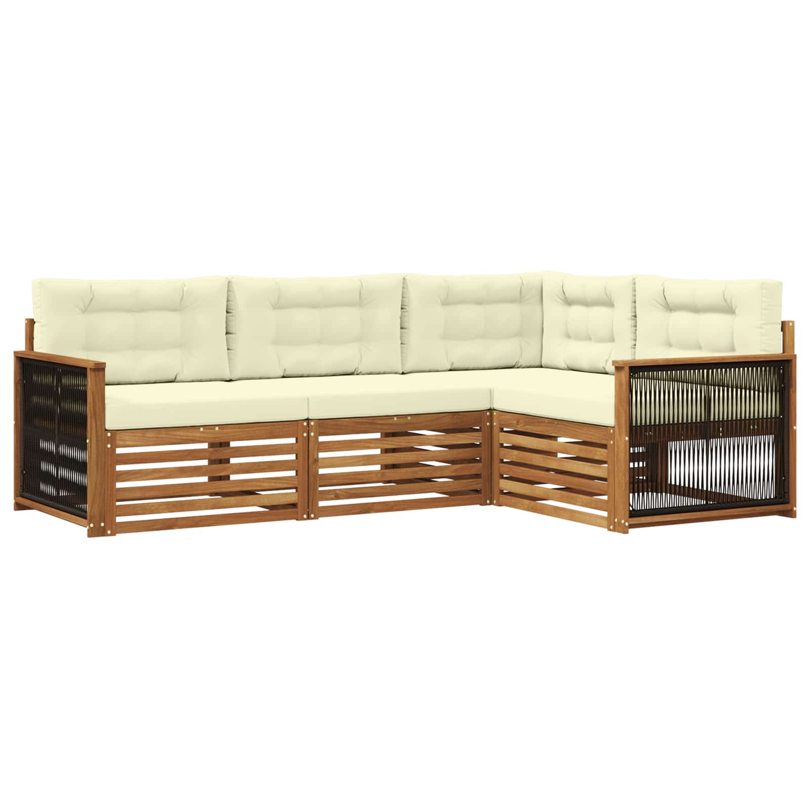 vidaXL Buiten bankenset 4 pcs Naturel