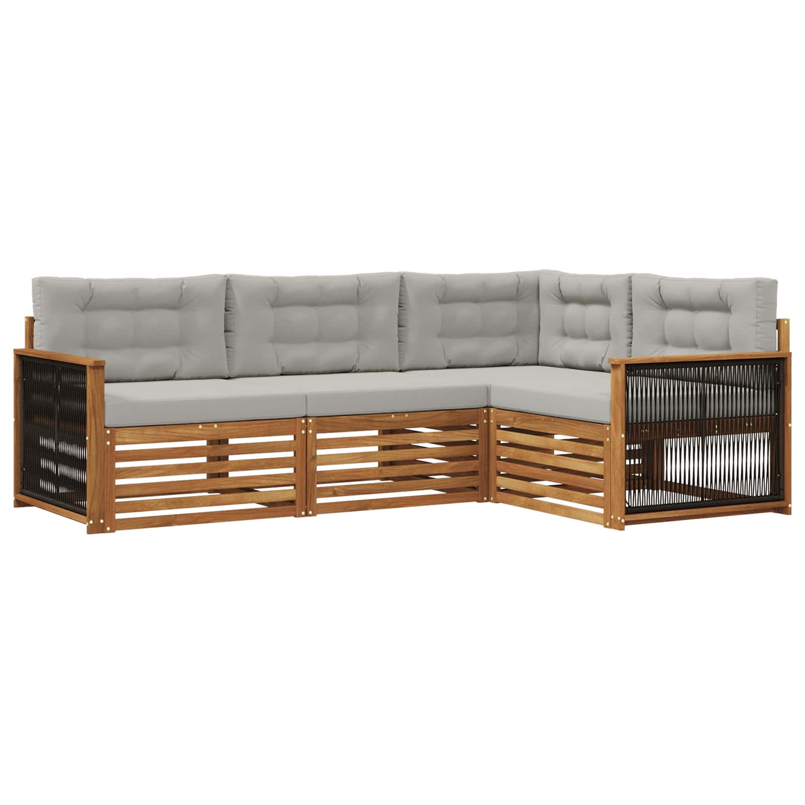 vidaXL Buiten bankenset 4 pcs Naturel