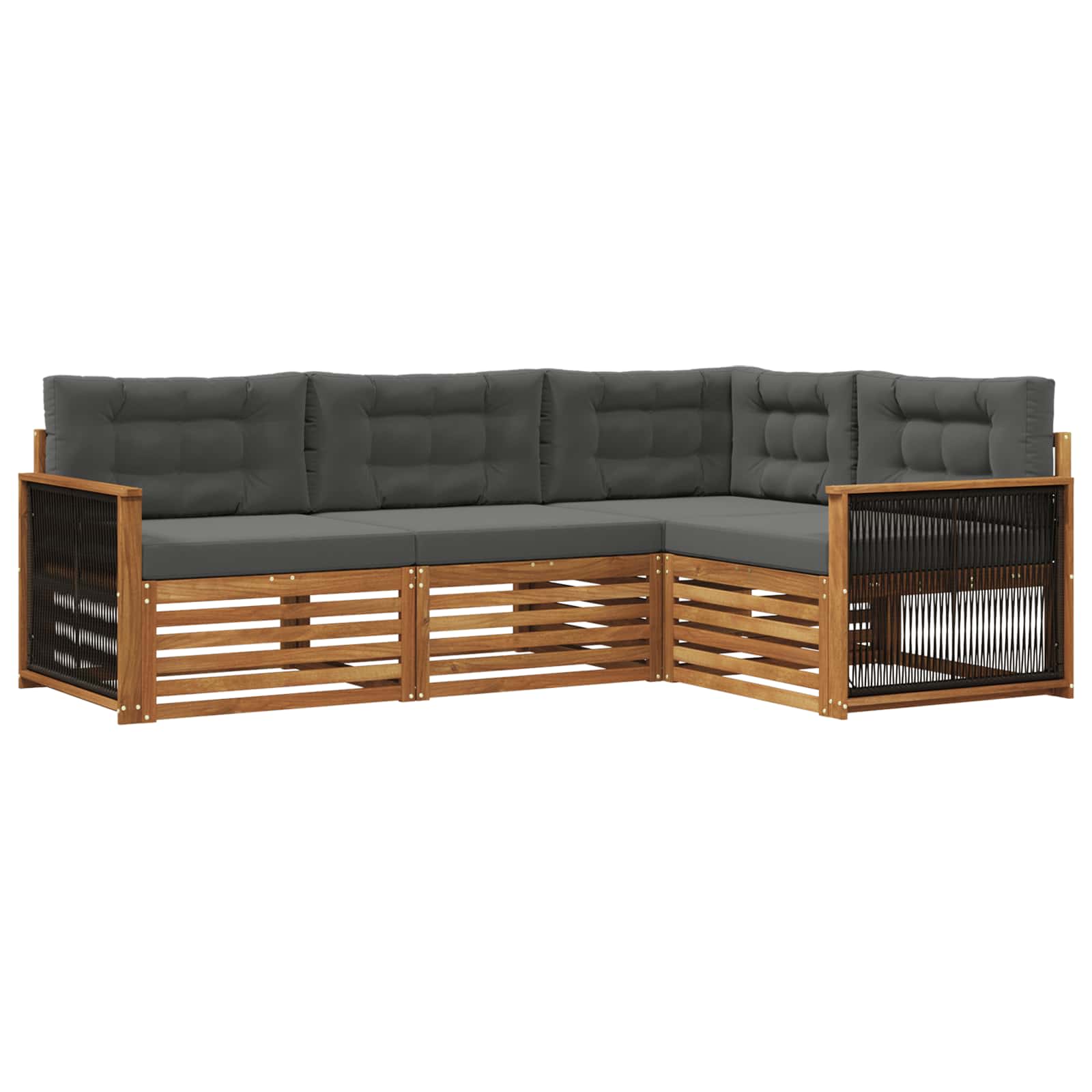 vidaXL Buiten bankenset 4 pcs Naturel