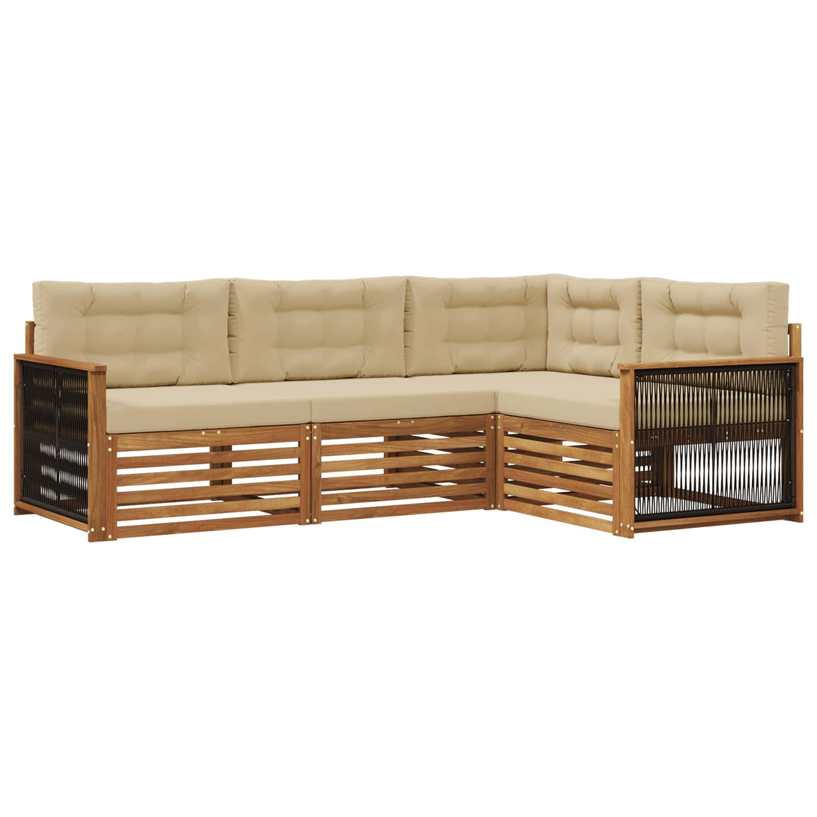 vidaXL Buiten bankenset 4 pcs Naturel