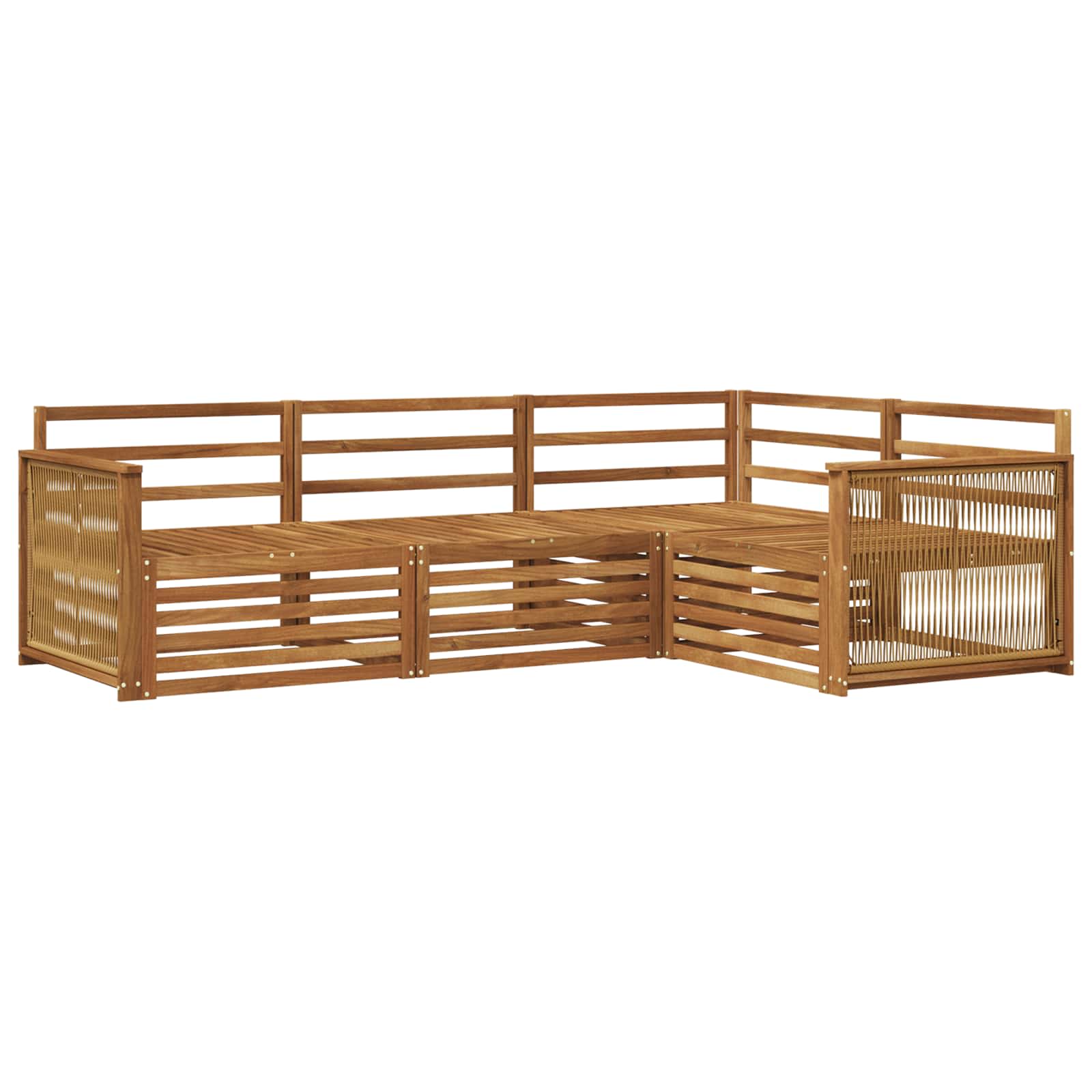 vidaXL Buiten bankenset 4 pcs Naturel