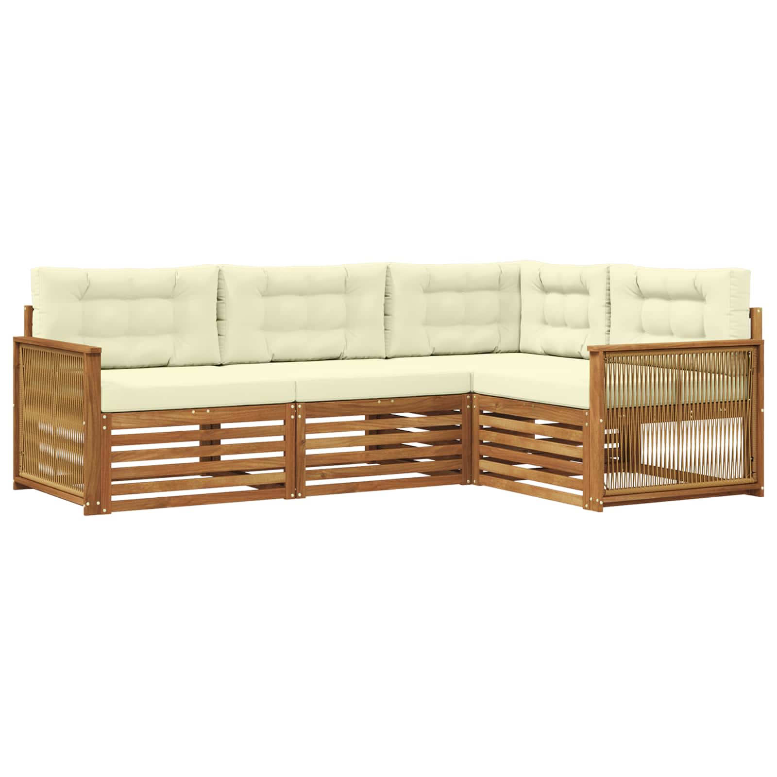 vidaXL Buiten bankenset 4 pcs Naturel