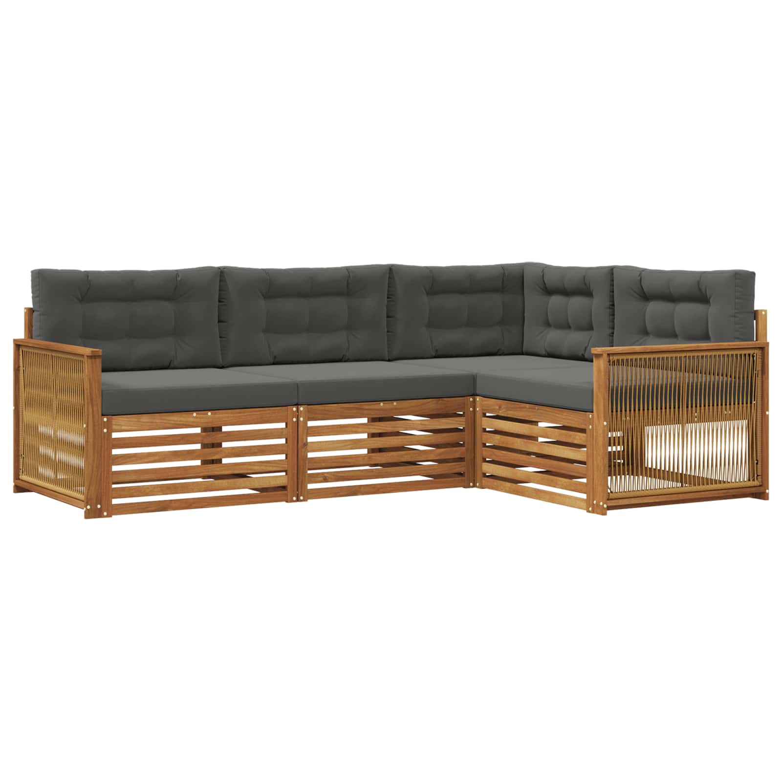vidaXL Buiten bankenset 4 pcs Naturel