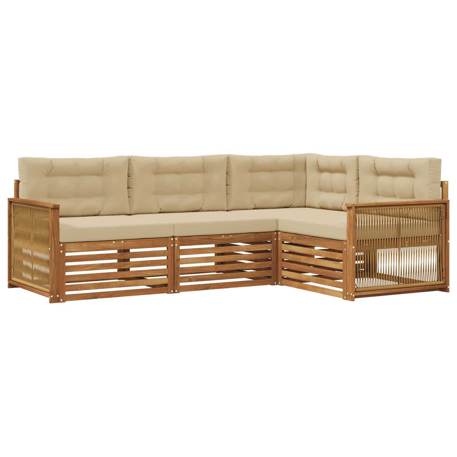 vidaXL Buiten bankenset 4 pcs Naturel