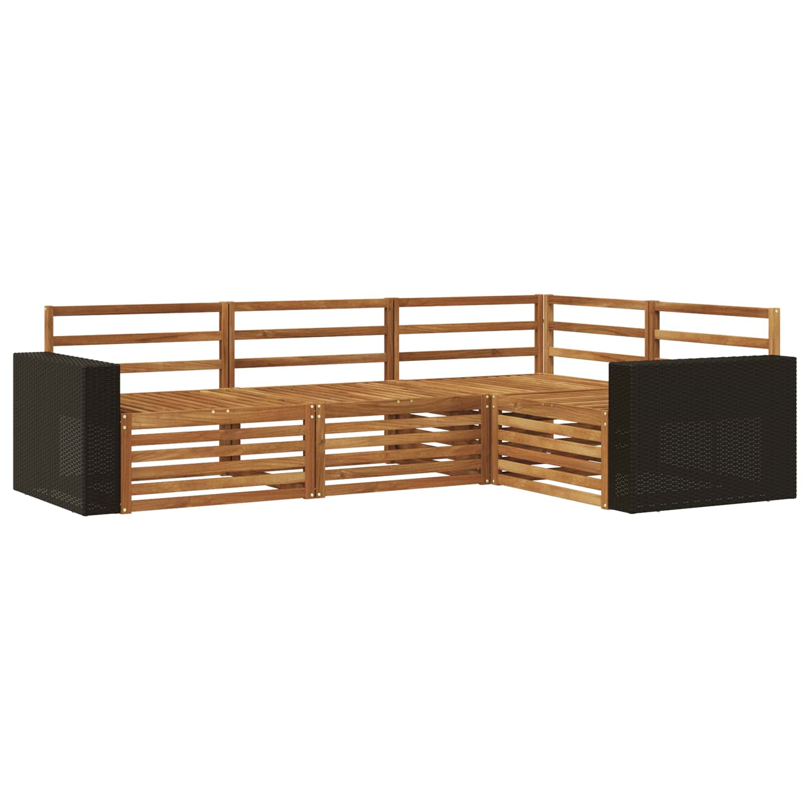 vidaXL Buiten bankenset 4 pcs Naturel