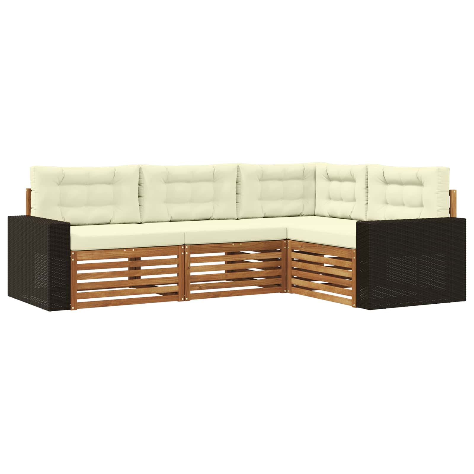vidaXL Buiten bankenset 4 pcs Naturel