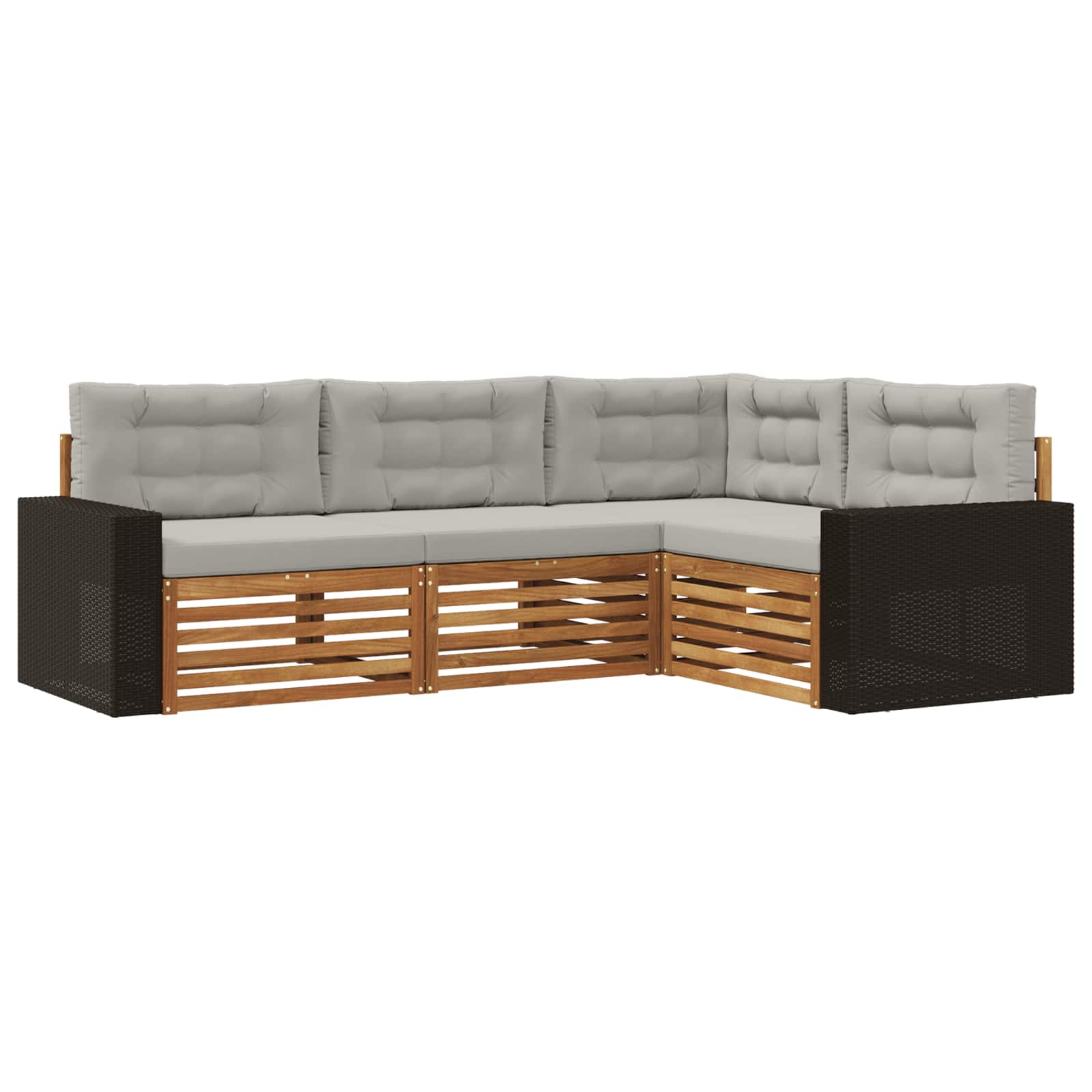 vidaXL Buiten bankenset 4 pcs Naturel