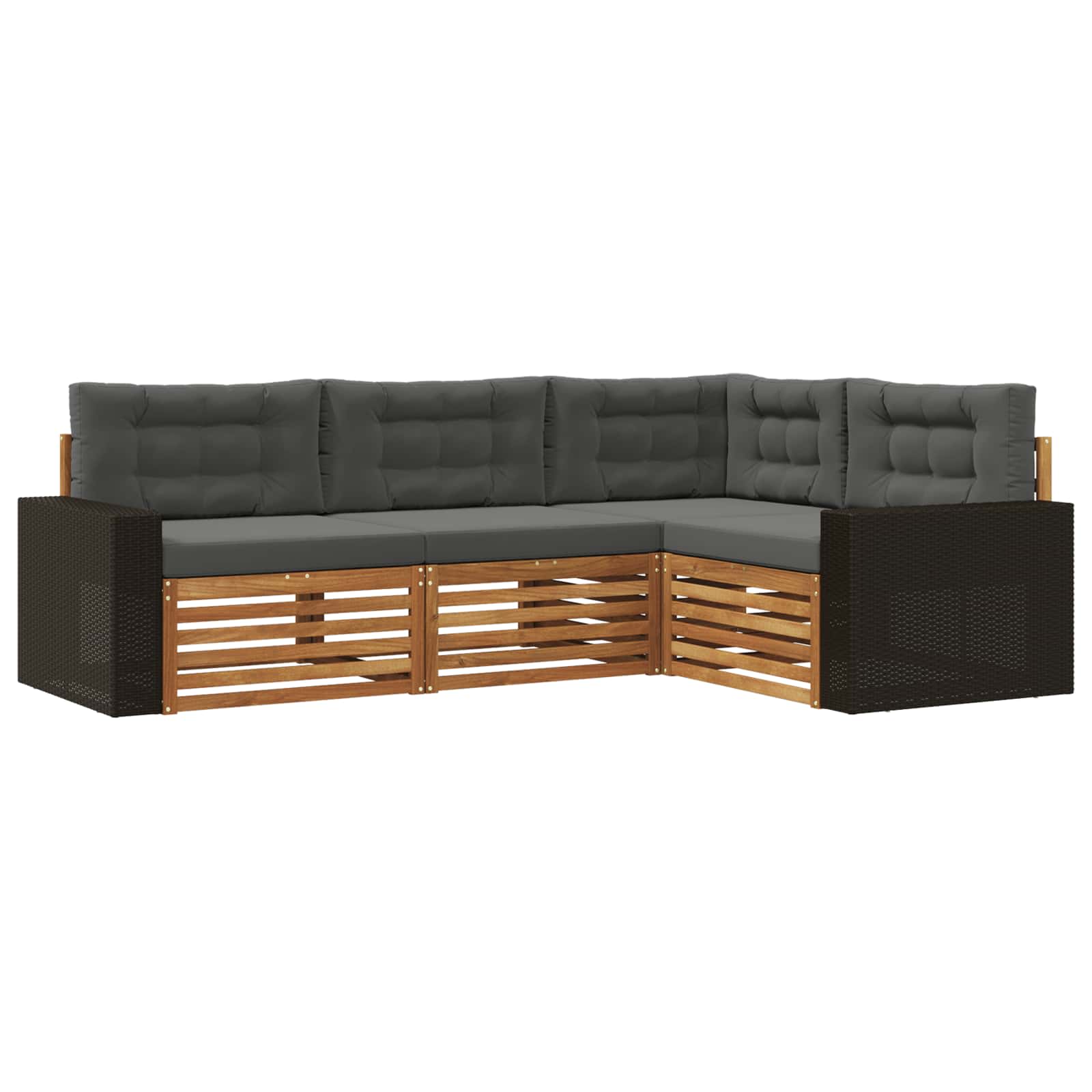 vidaXL Buiten bankenset 4 pcs Naturel