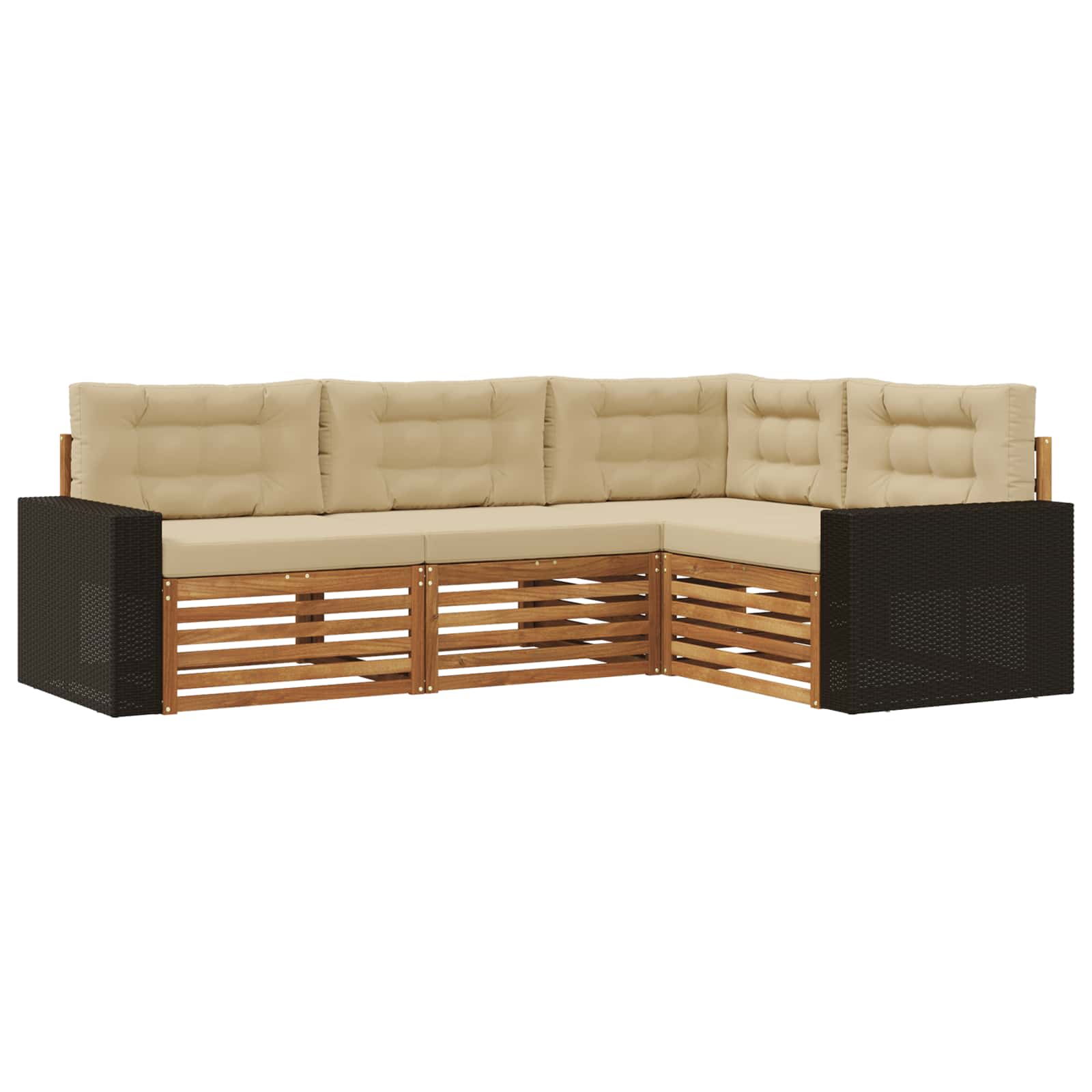 vidaXL Buiten bankenset 4 pcs Naturel