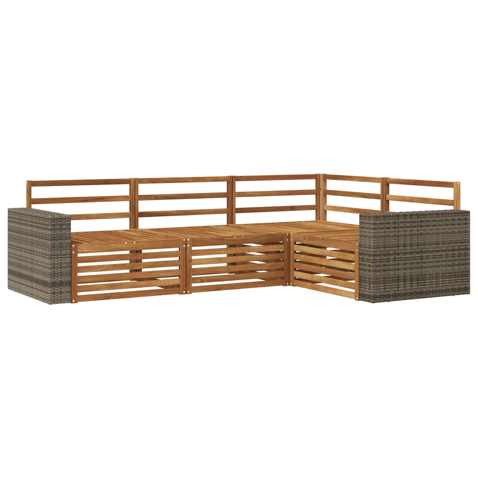 vidaXL Buiten bankenset 4 pcs Naturel